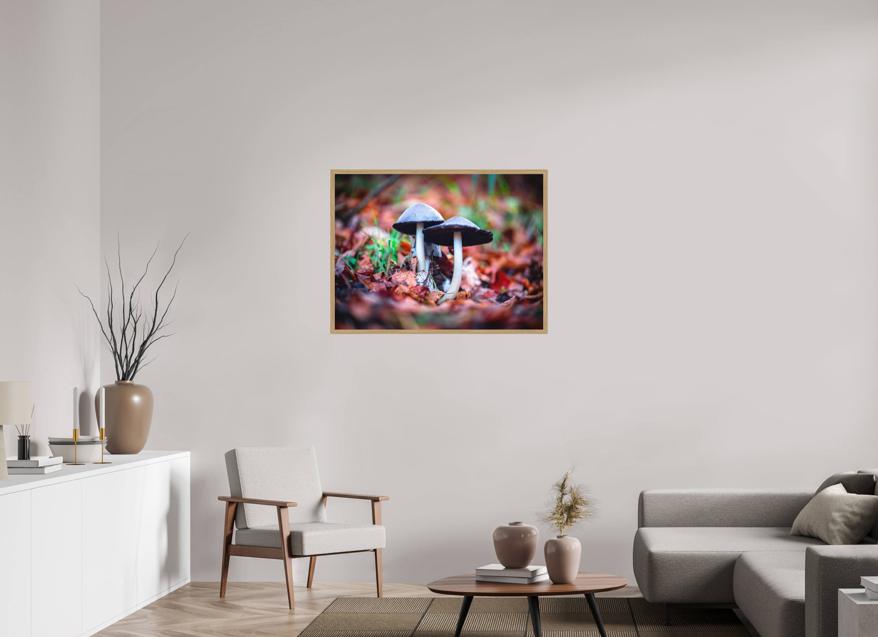 100 x 75 cm, Impression Fine Art encadrée en chêne naturel - mat En duo