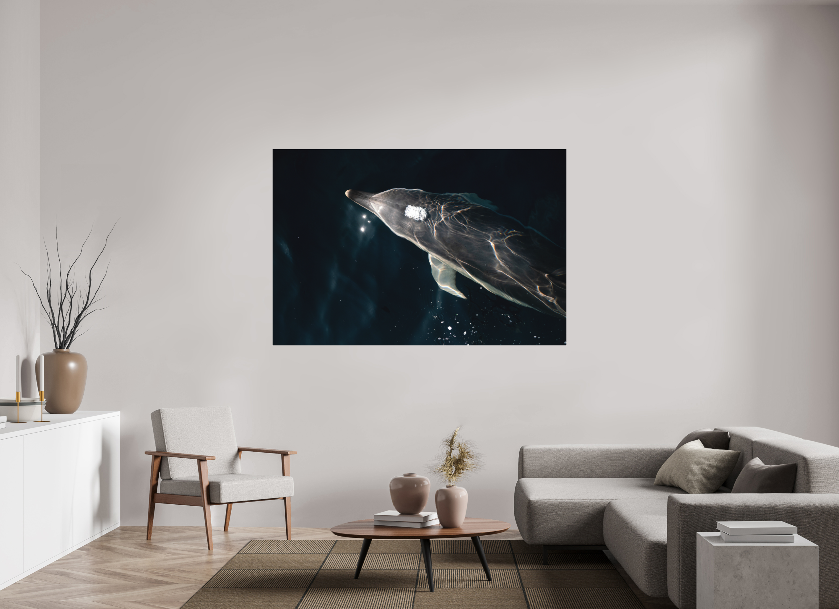 180 x 120 cm, Tirage photo - satiné Dauphin joueur