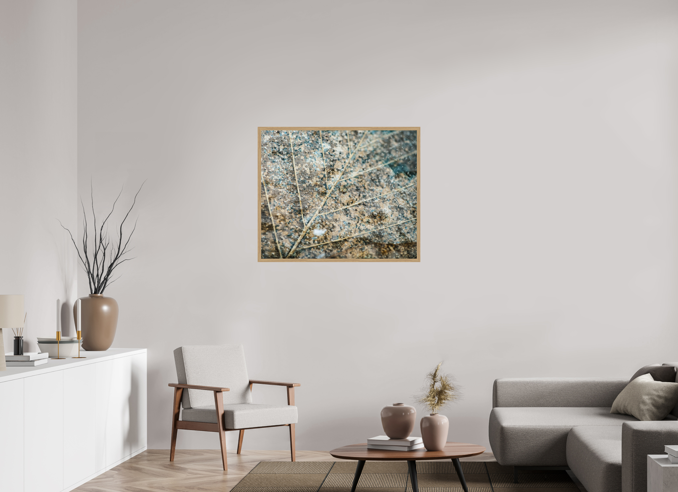 96,8 x 80 cm, Impression Fine Art encadrée en chêne naturel - mat Prisonnier des glaces