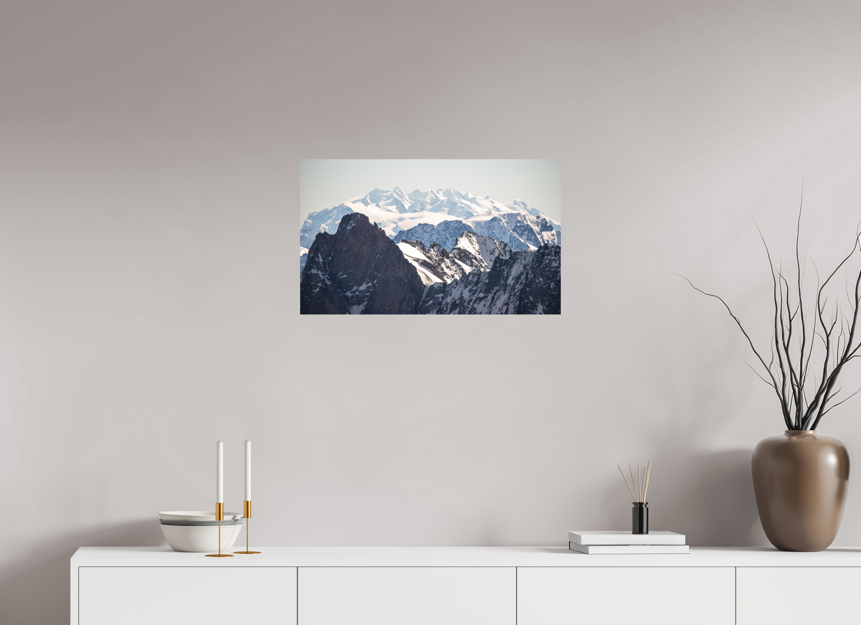 67,2 x 40 cm, Tirage photo - satiné Le massif du Mont Rose