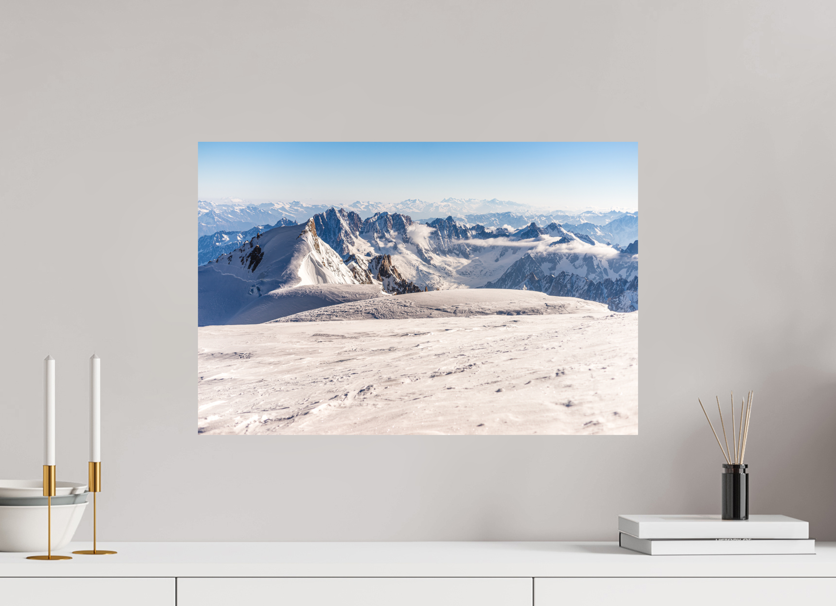60 x 40 cm, Tirage photo - satiné La vue depuis le sommet du Mont Blanc