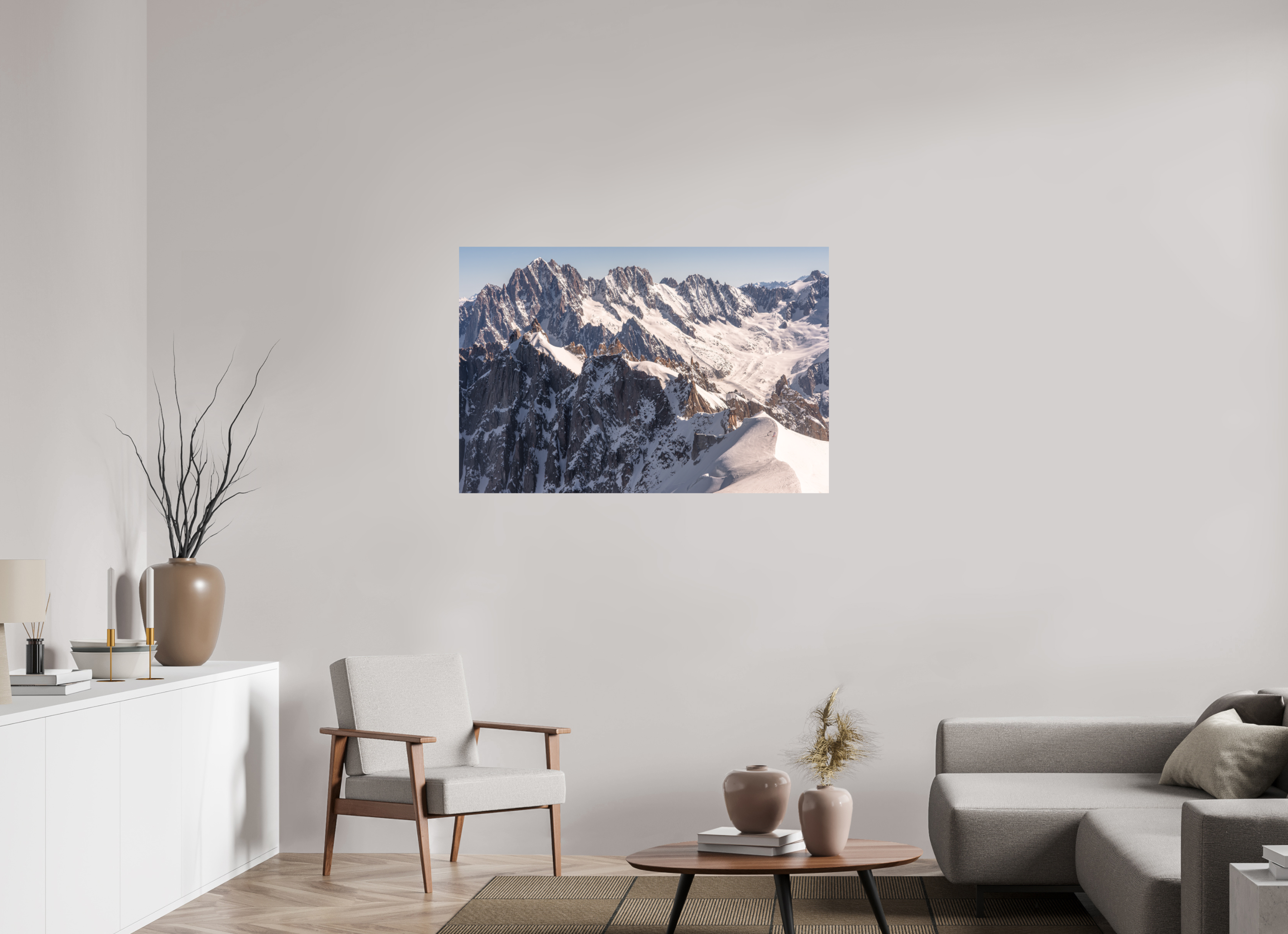 120 x 80 cm, Impression Fine Art - mat Aiguille Verte, les Droites et les Courtes