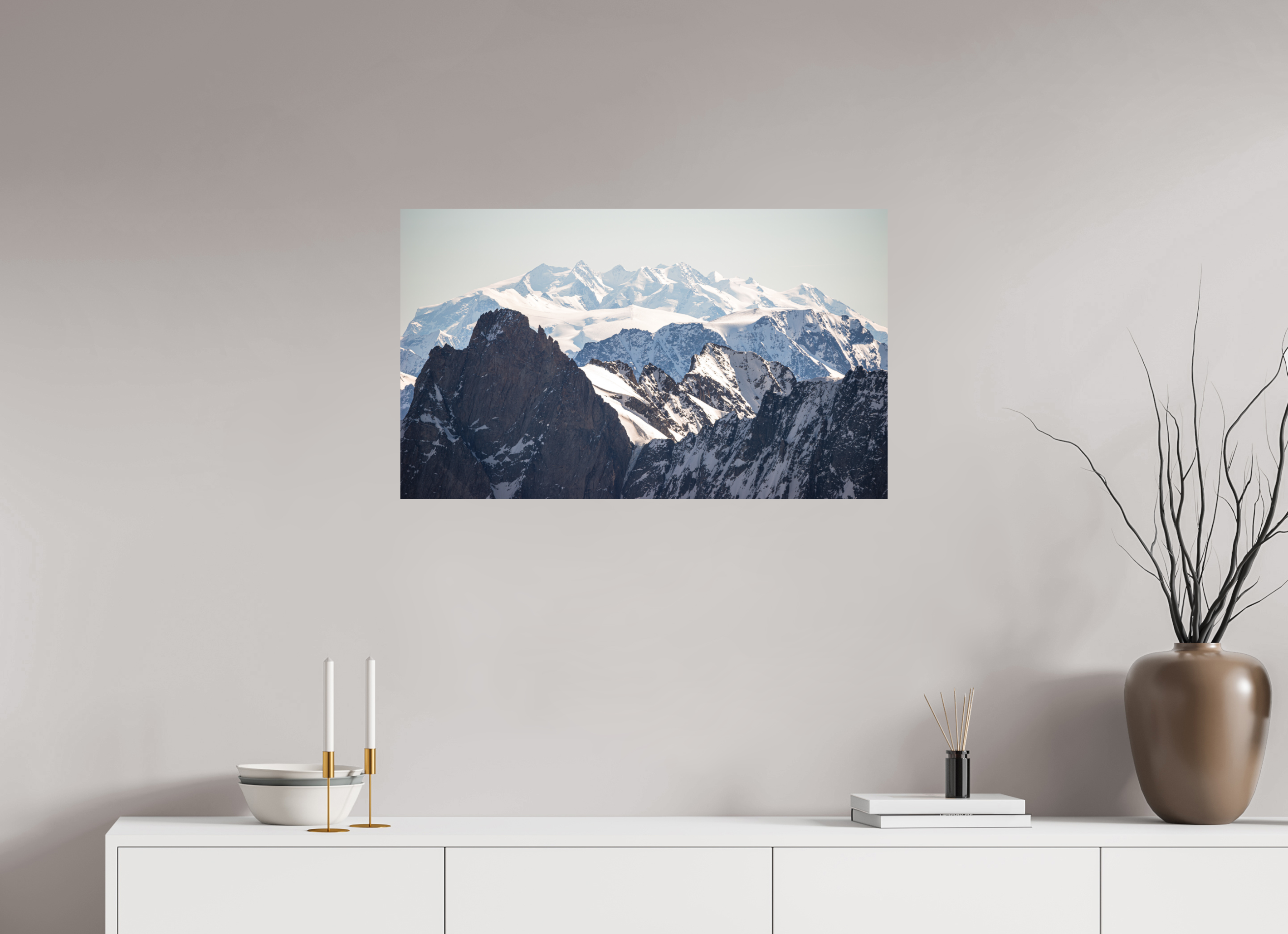 84 x 50 cm, Impression Fine Art - mat Le massif du Mont Rose