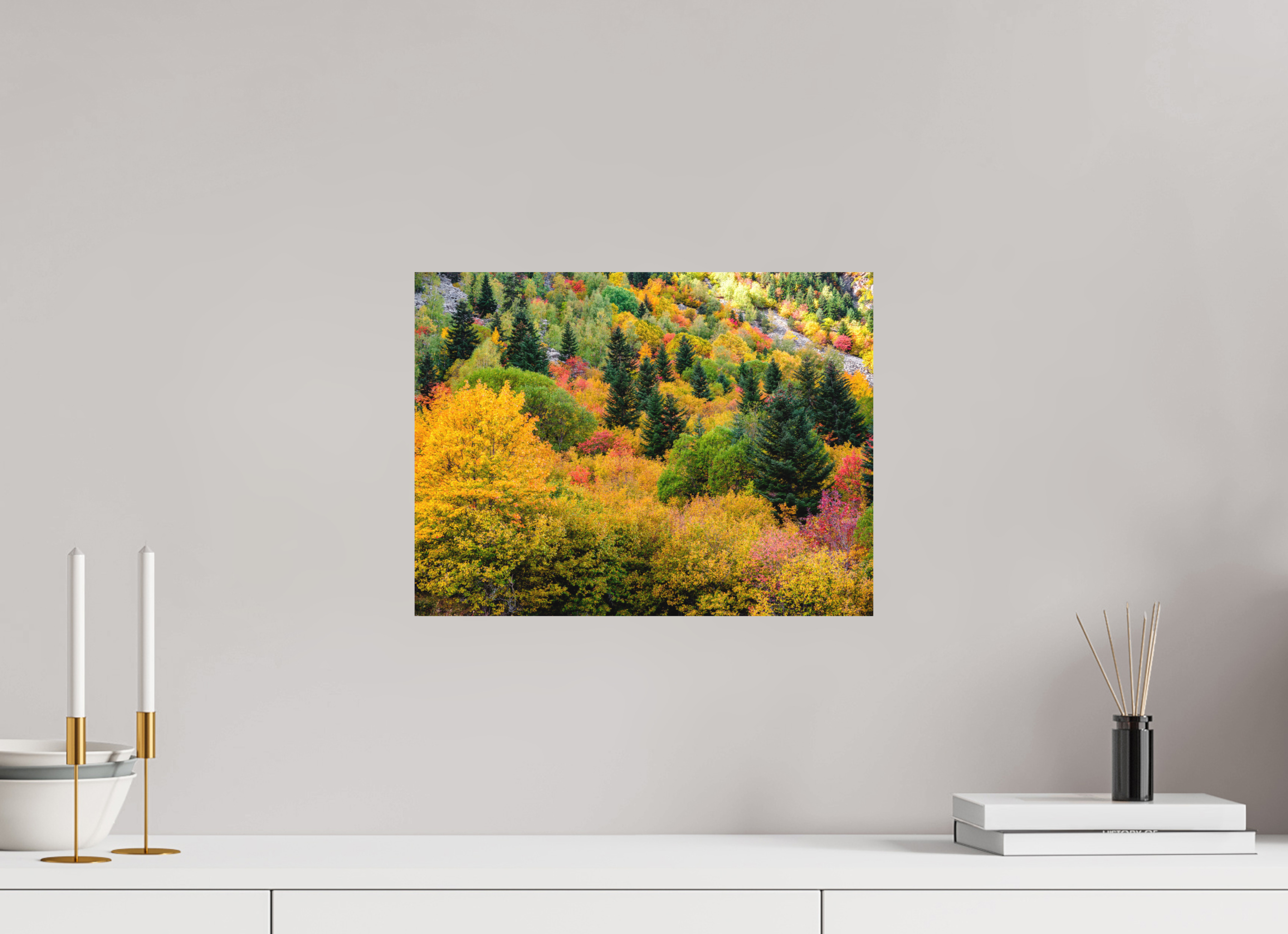 40 x 30 cm, Impression Fine Art sur support rigide - mat Forêt de couleurs