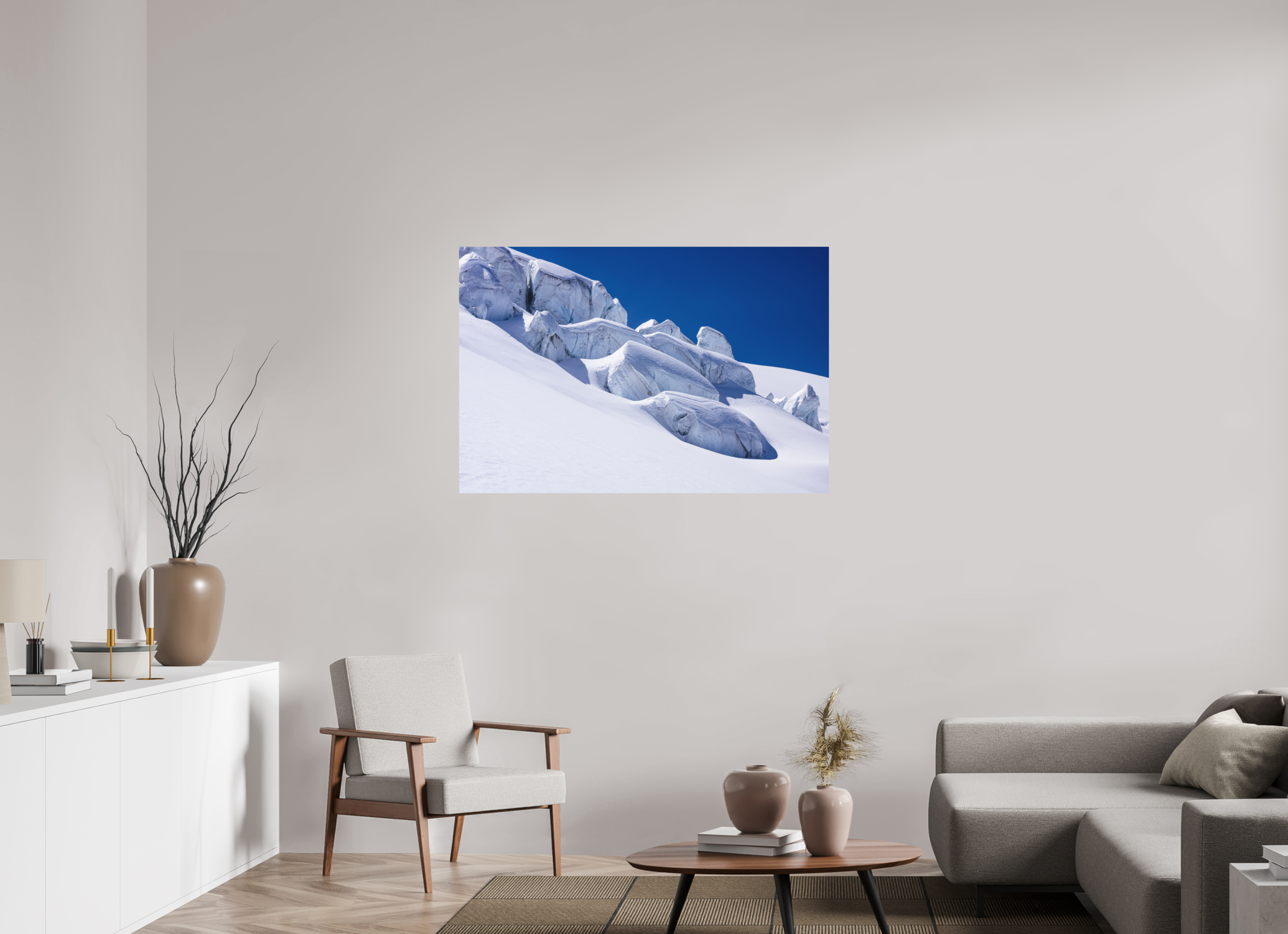 120 x 80 cm, Tirage photo - satiné Séracs du glacier de la Dent Blanche