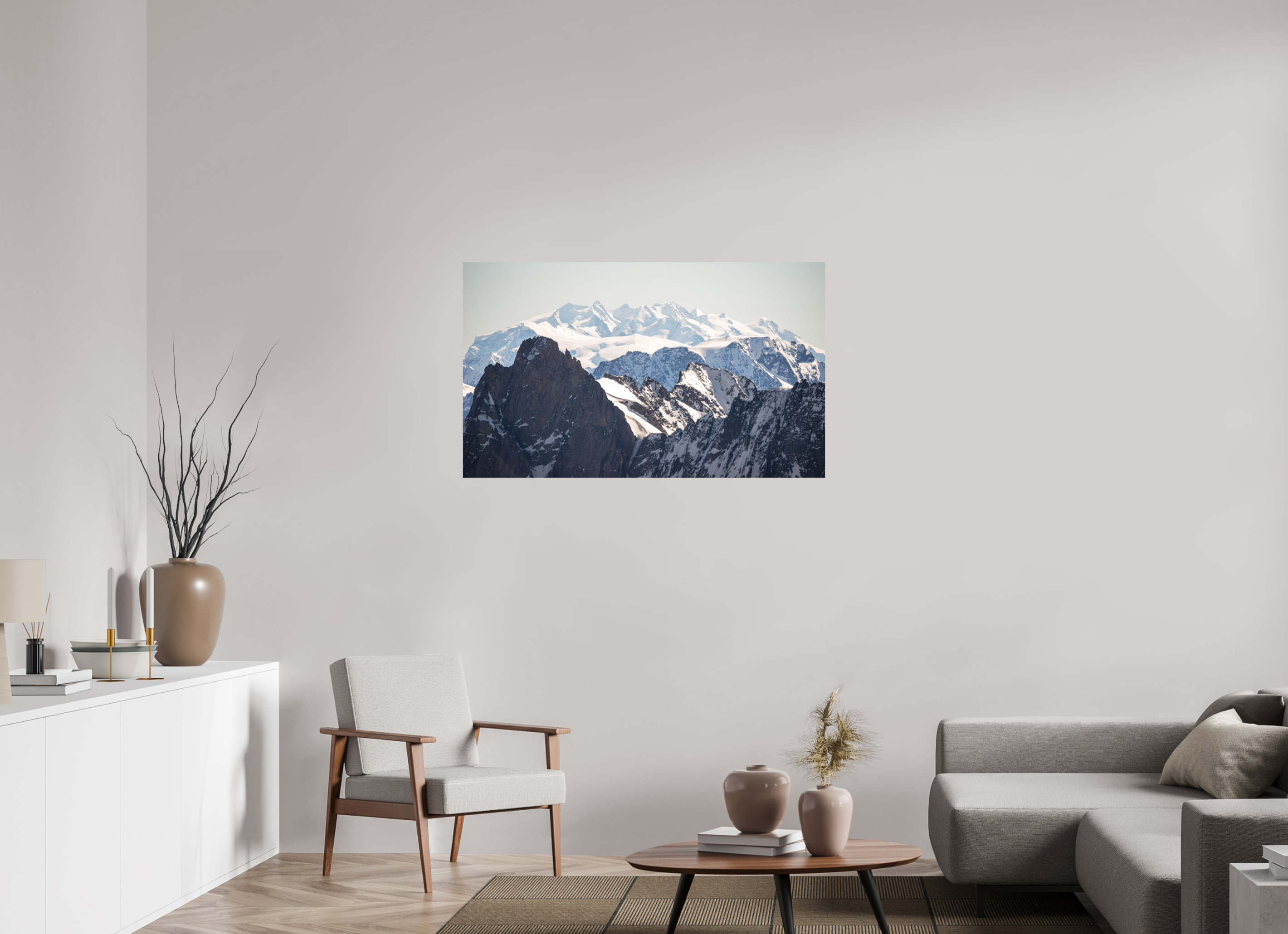 117,5 x 70 cm, Tirage photo - satiné Le massif du Mont Rose