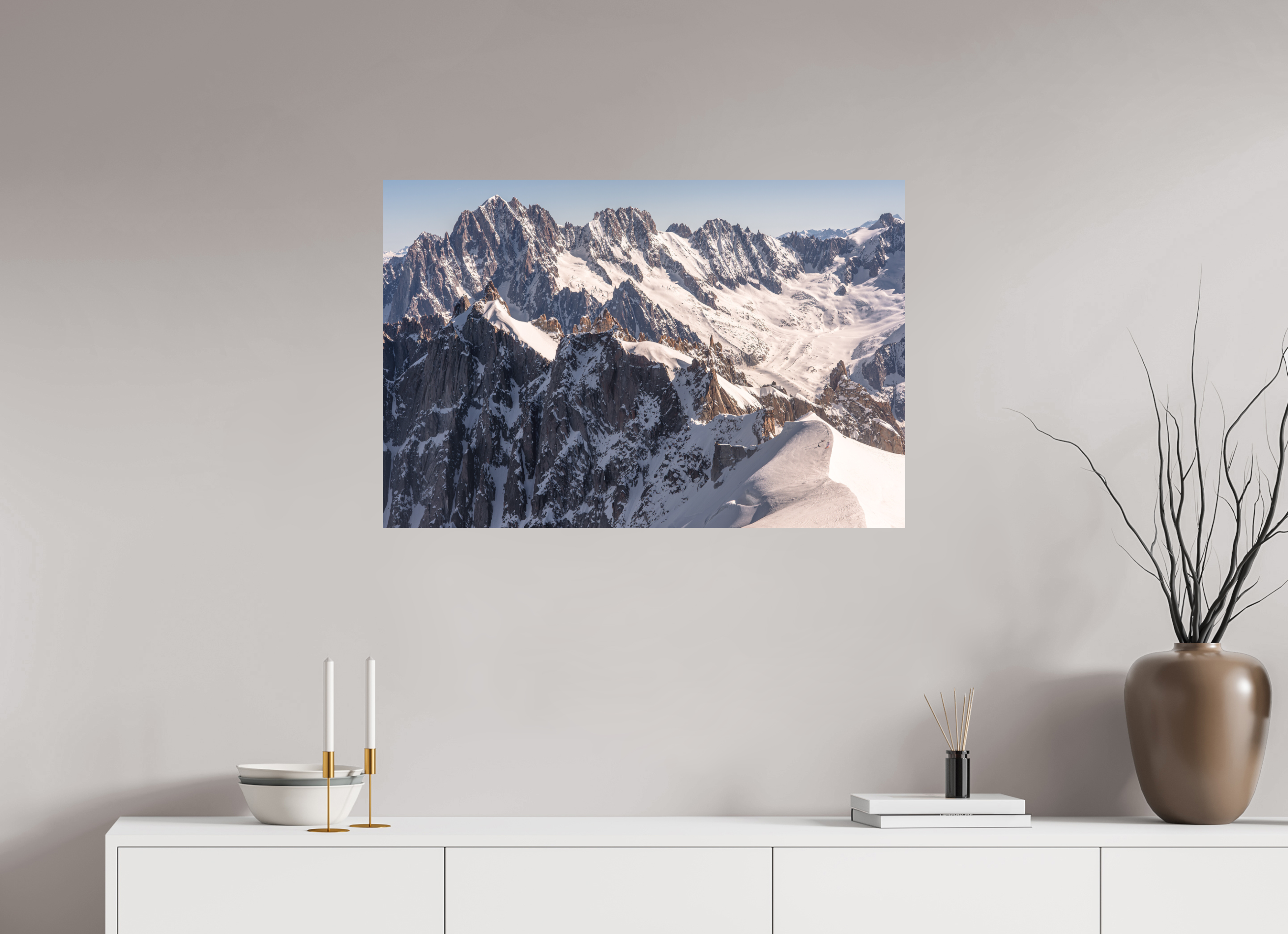 90 x 60 cm, Tirage photo - satiné Aiguille Verte, les Droites et les Courtes