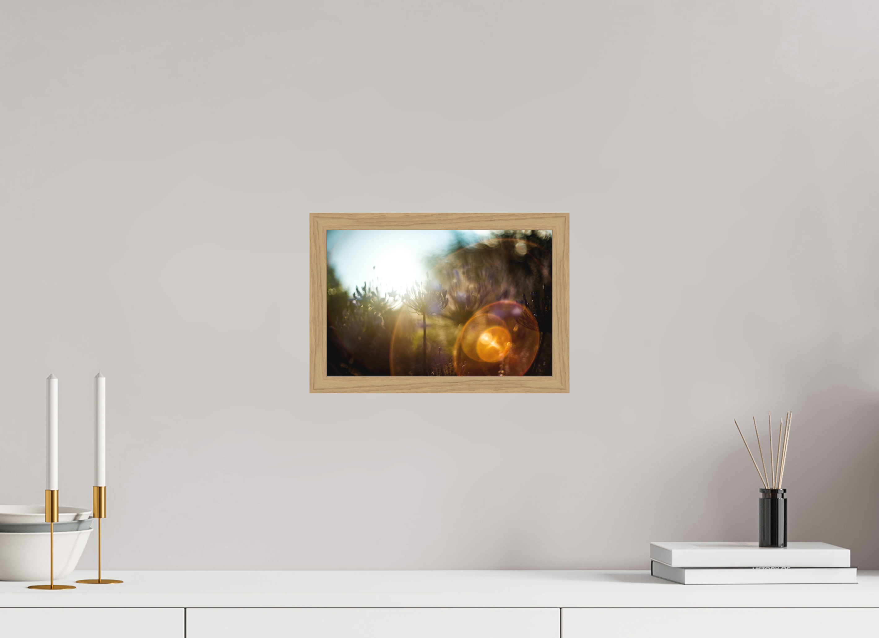 30 x 20 cm, Impression Fine Art encadrée en chêne naturel - mat lumière