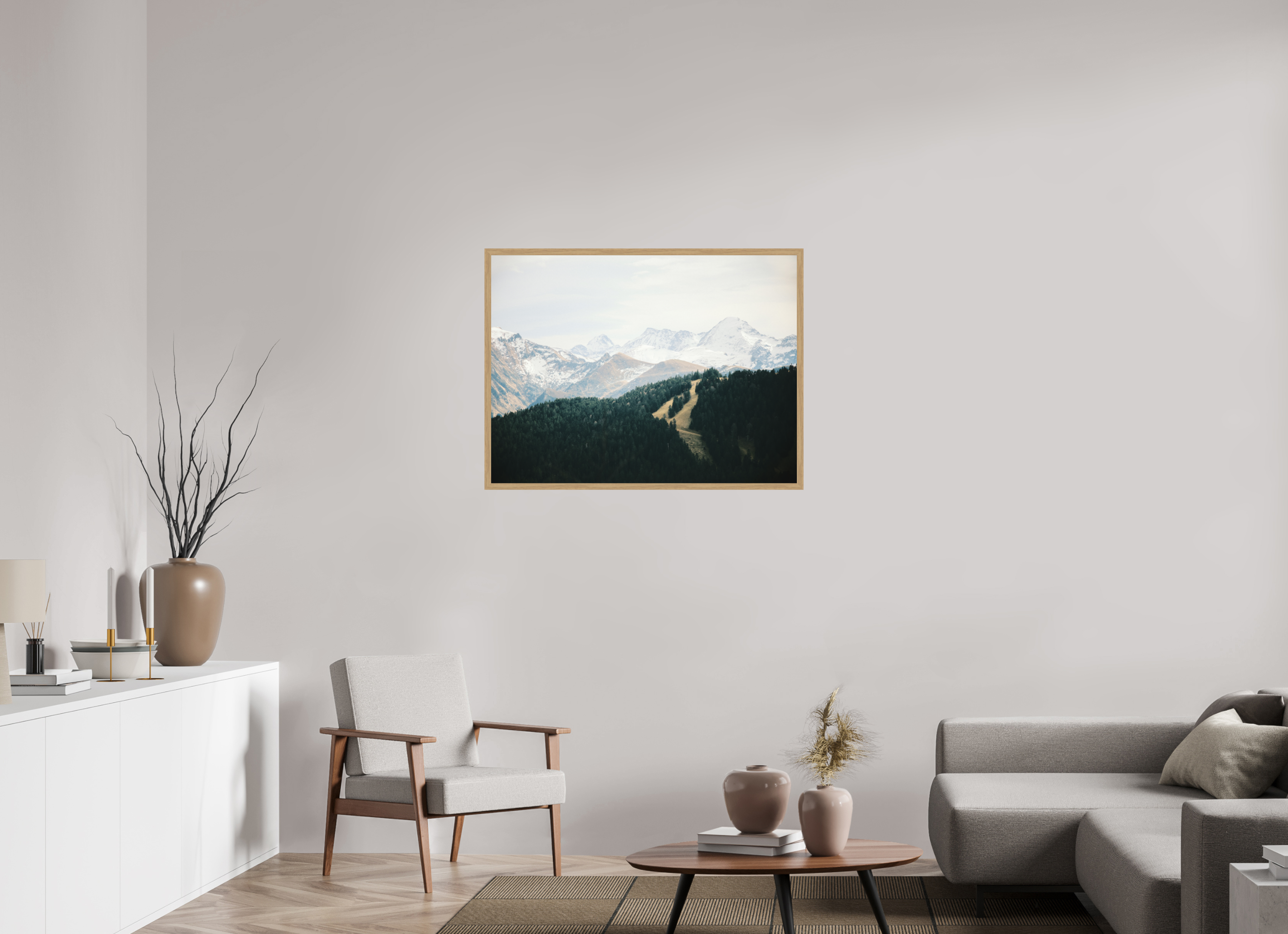 100 x 75 cm, Impression Fine Art encadrée en chêne naturel - mat Mourtis & Crabère