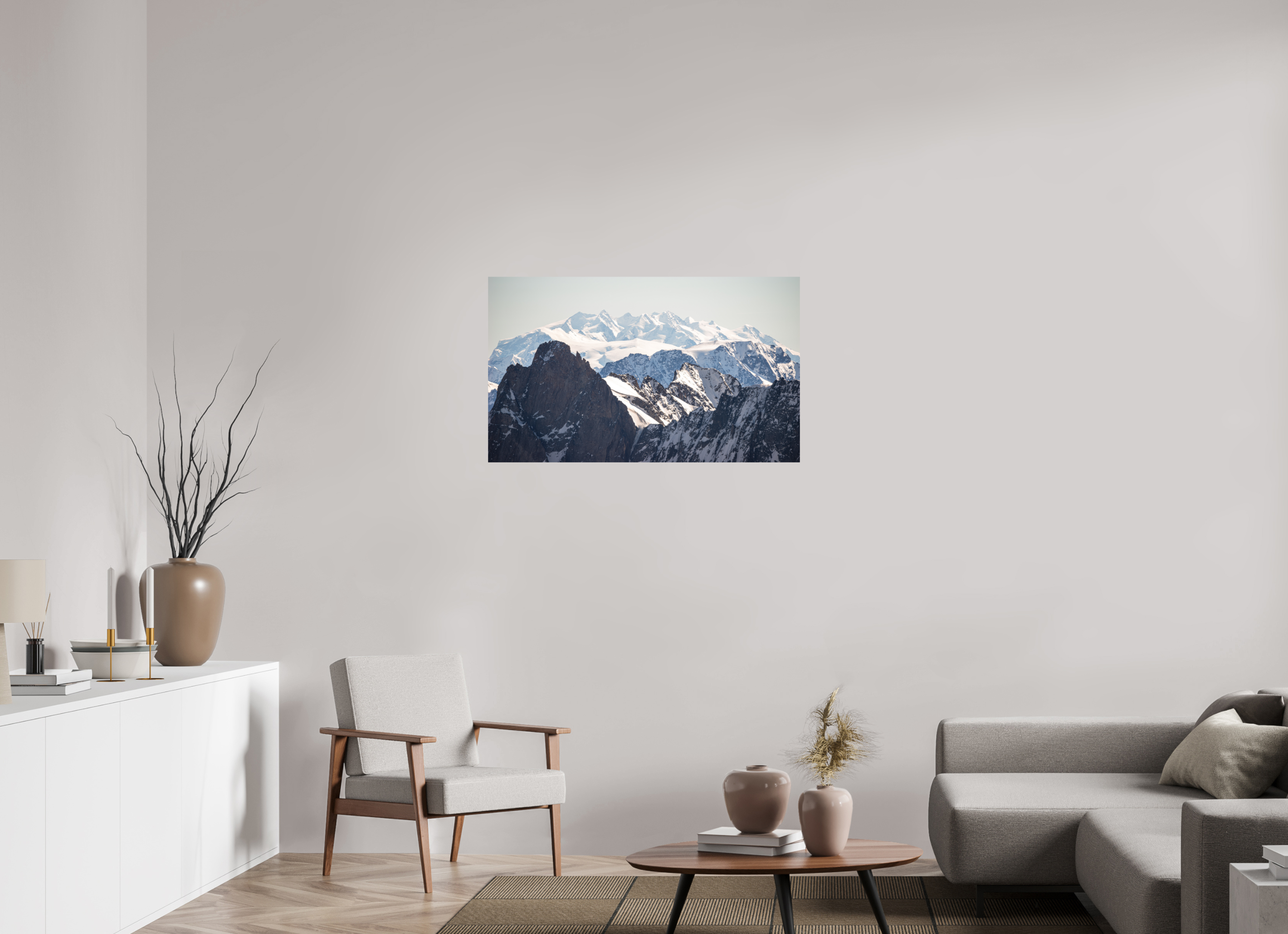 100,8 x 60 cm, Impression Fine Art sur support rigide - mat Le massif du Mont Rose
