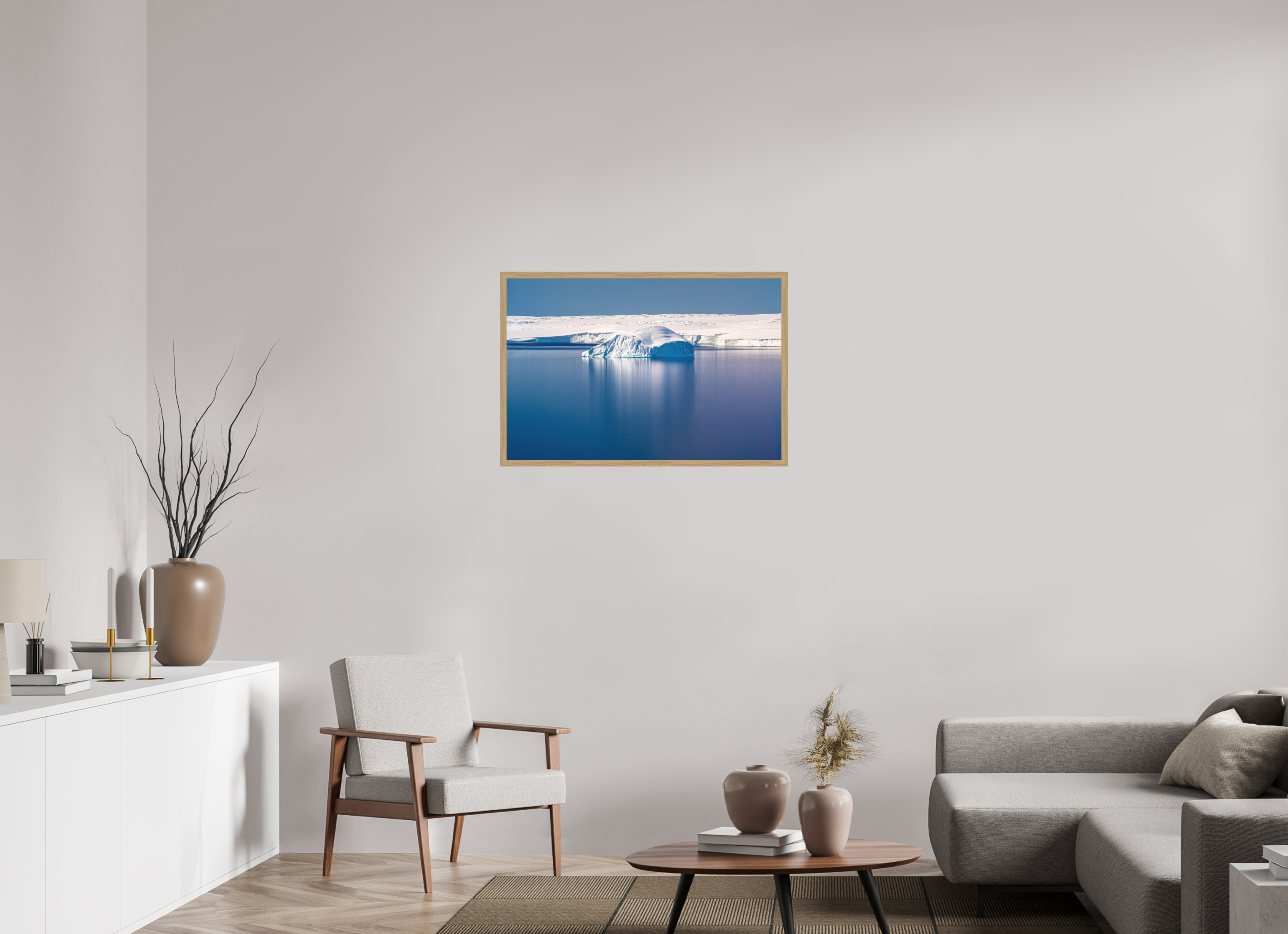 90 x 60 cm, Impression Fine Art encadrée en chêne naturel - mat Luxe, calme et volupté