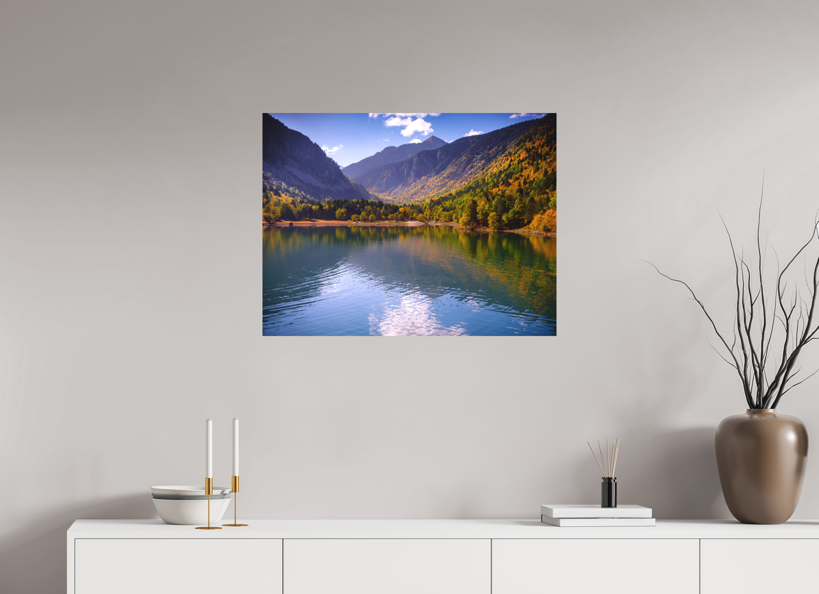 79,1 x 60 cm, Impression Fine Art sur support rigide - mat Lac et automne