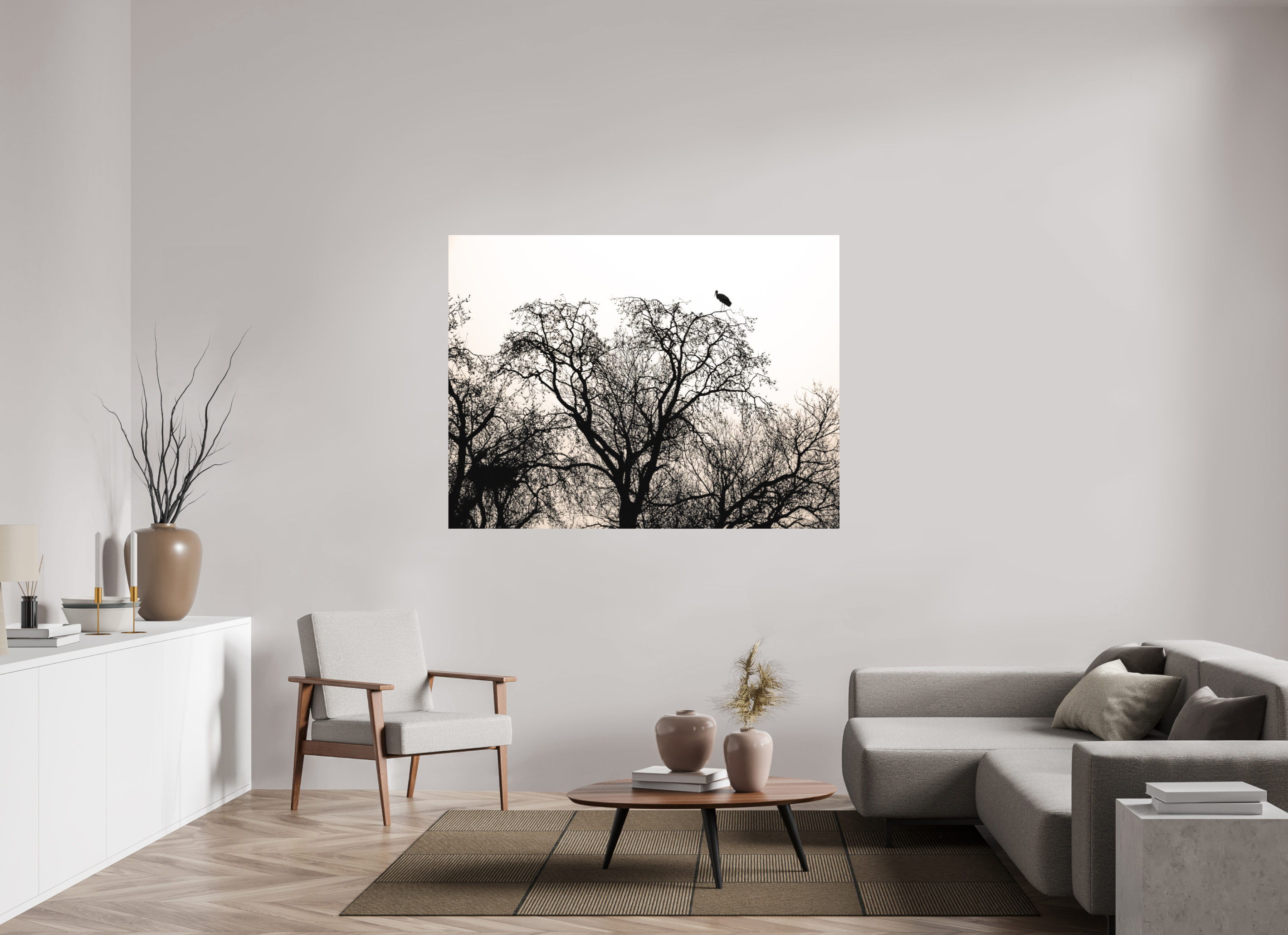 160 x 120 cm, Tirage photo - satiné grues VI