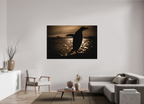 180 x 120 cm, Tirage photo - satiné Manchot Adélie et coucher de soleil