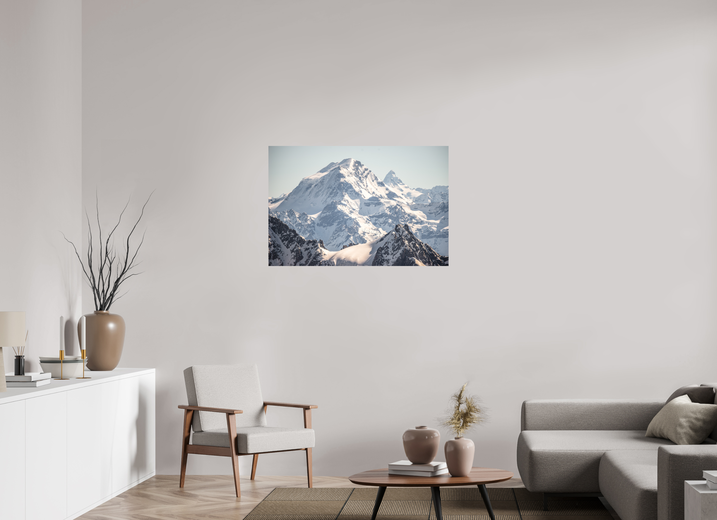 105 x 70 cm, Impression Fine Art - mat Grand Combin et Cervin