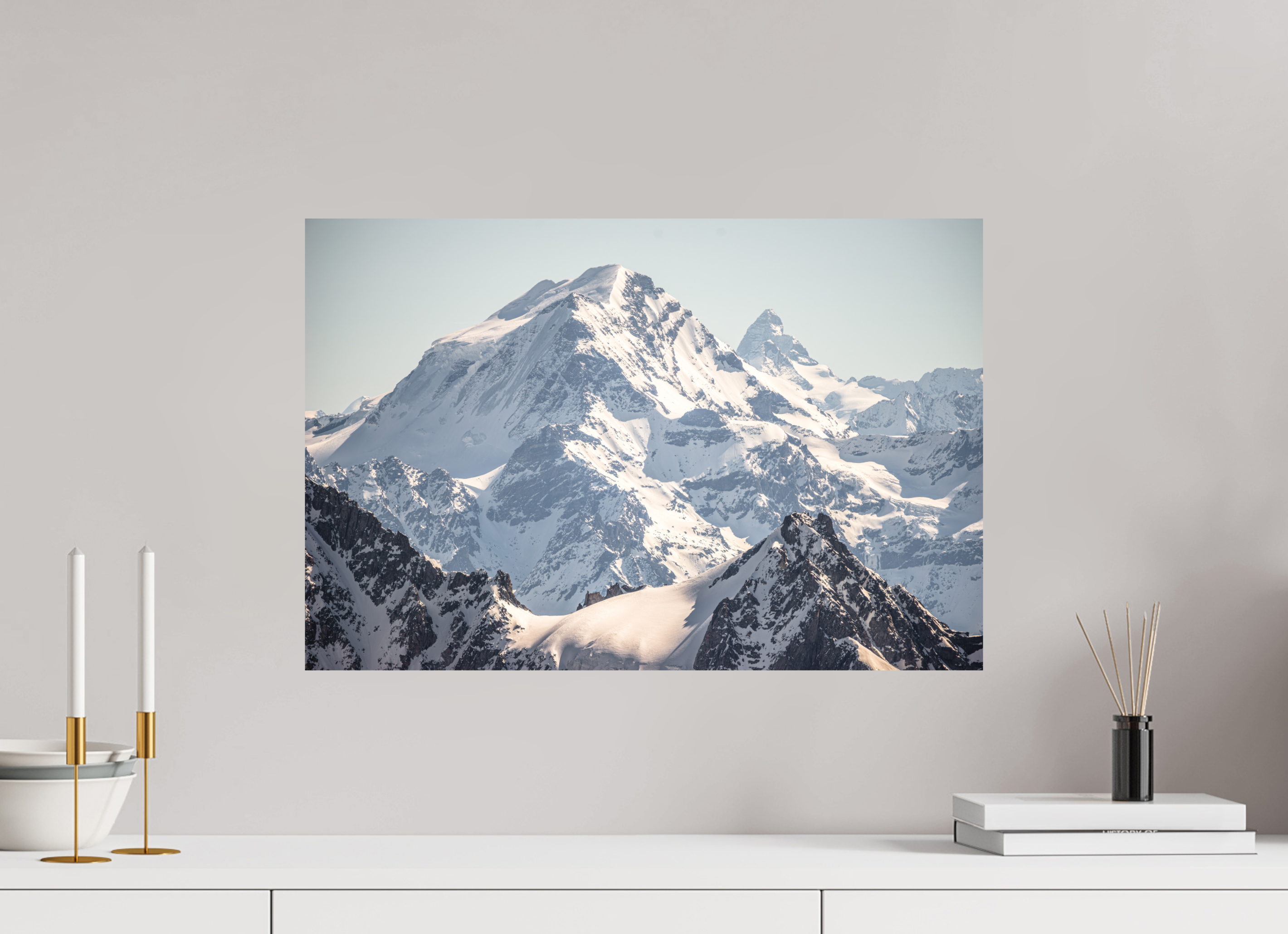 60 x 40 cm, Impression Fine Art - mat Grand Combin et Cervin
