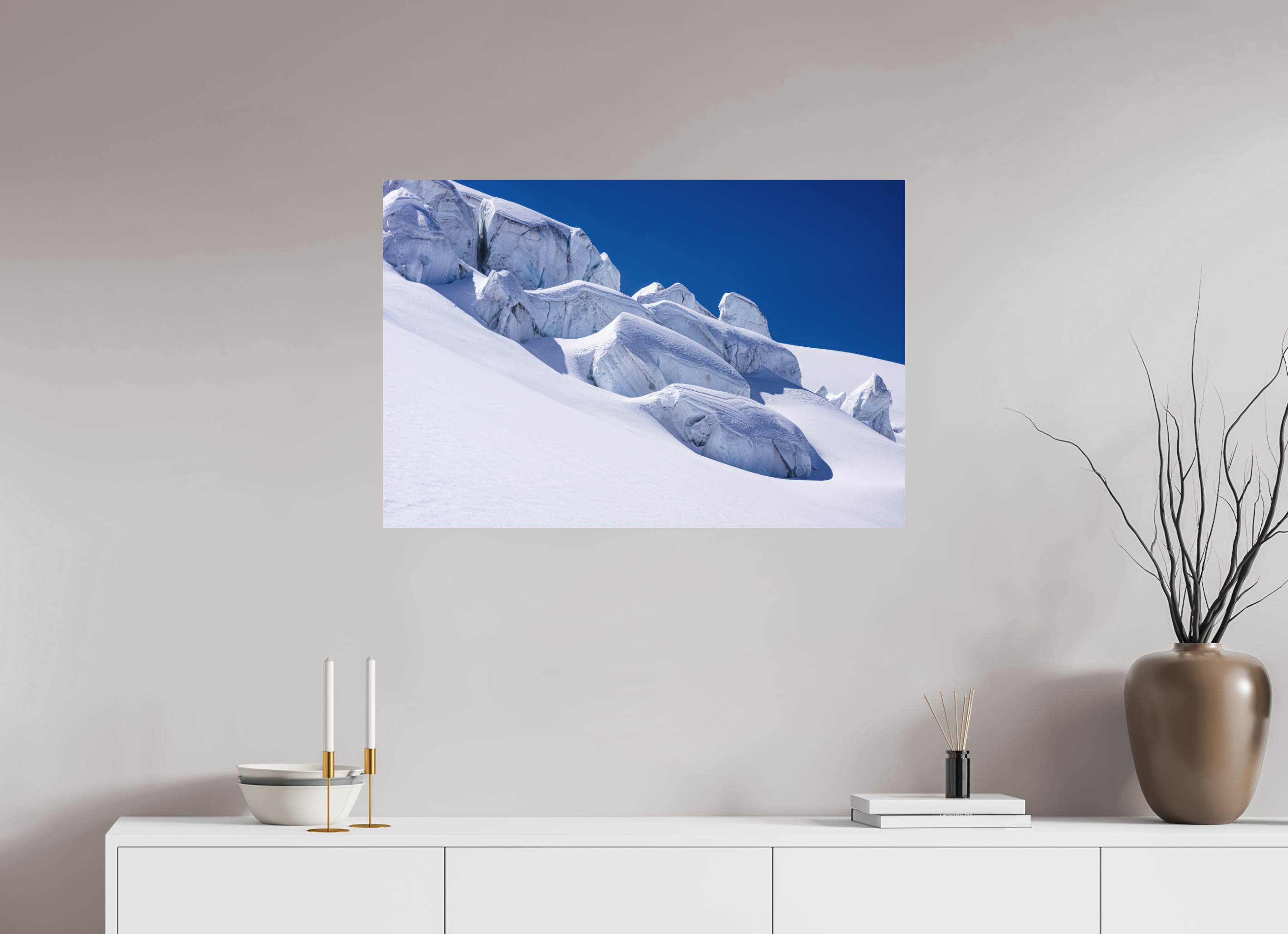 90 x 60 cm, Tirage photo - satiné Séracs du glacier de la Dent Blanche