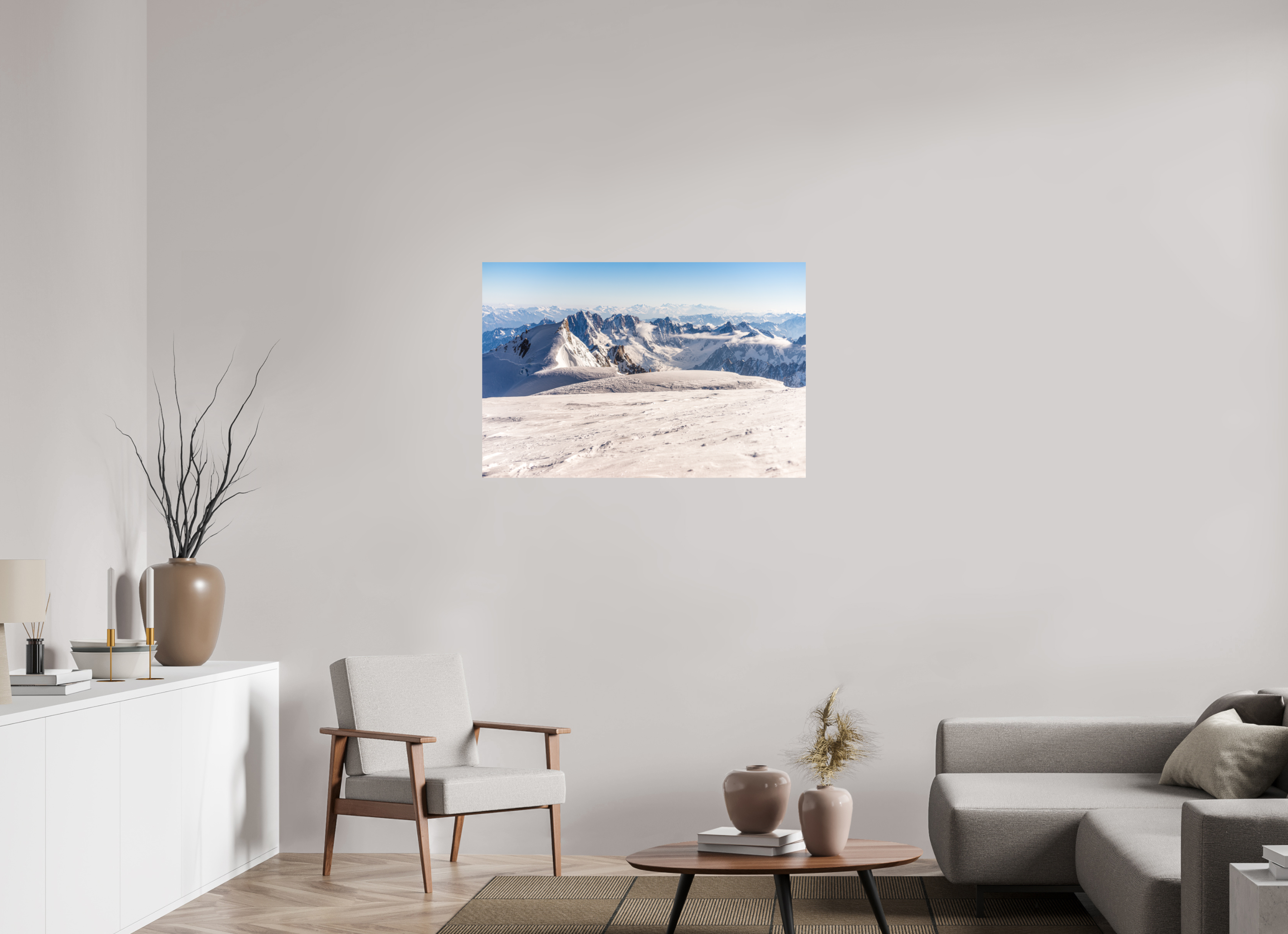 105 x 70 cm, Tirage photo - satiné La vue depuis le sommet du Mont Blanc