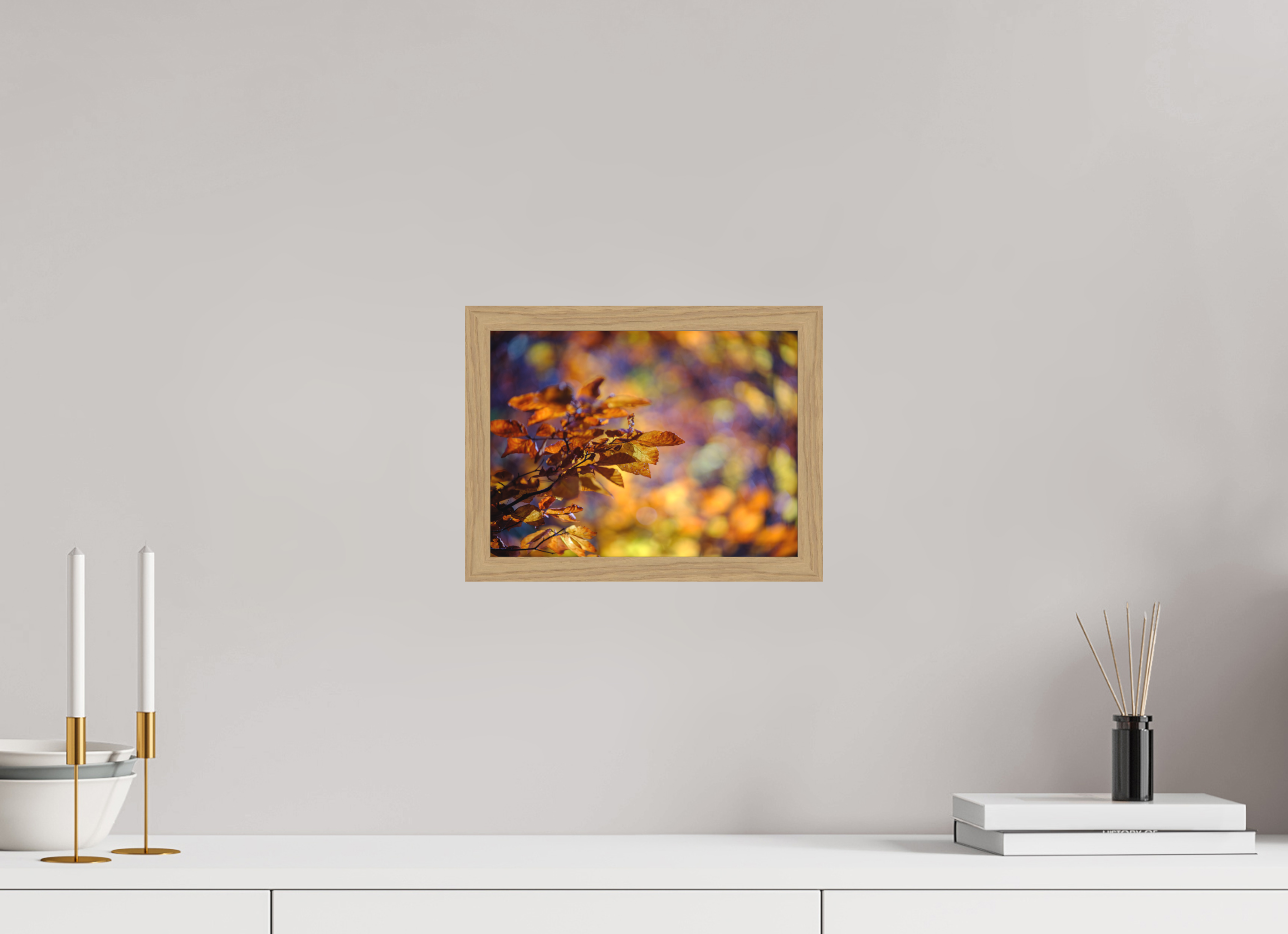 28 x 21 cm, Impression Fine Art encadrée en chêne naturel - mat La folie des couleurs III
