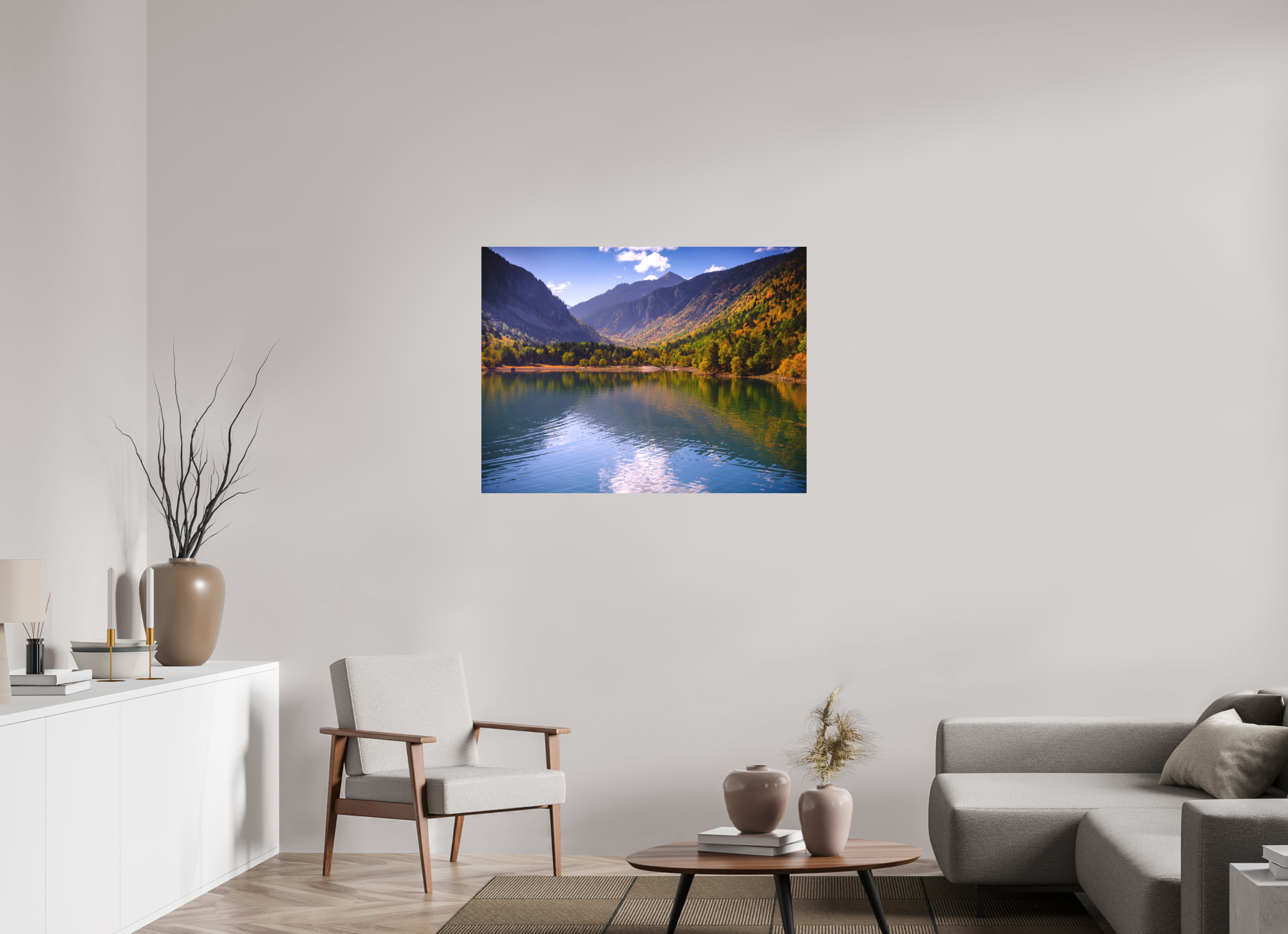 105,5 x 80 cm, Impression Fine Art - mat Lac et automne