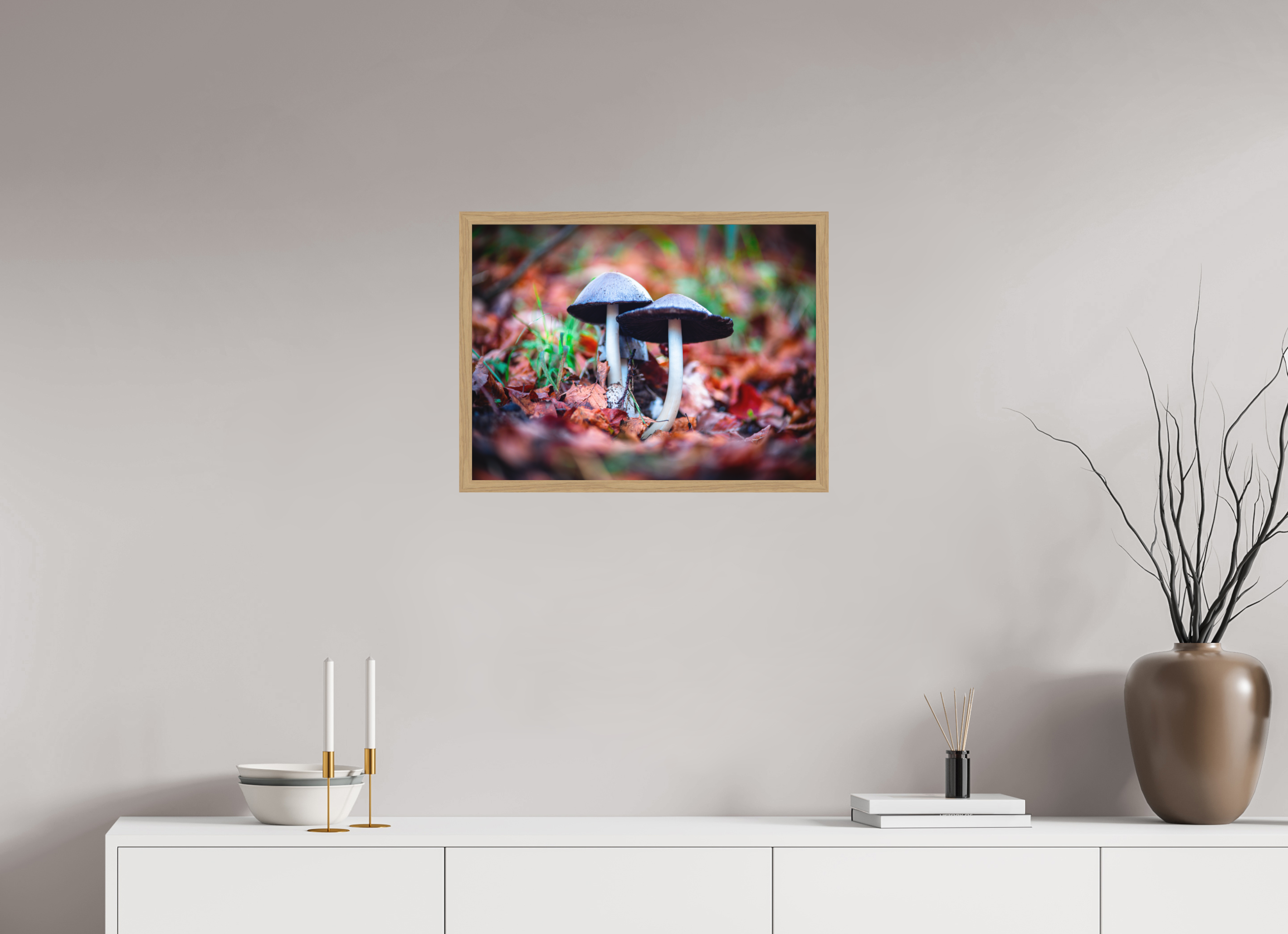 60 x 45 cm, Impression Fine Art encadrée en chêne naturel - mat En duo
