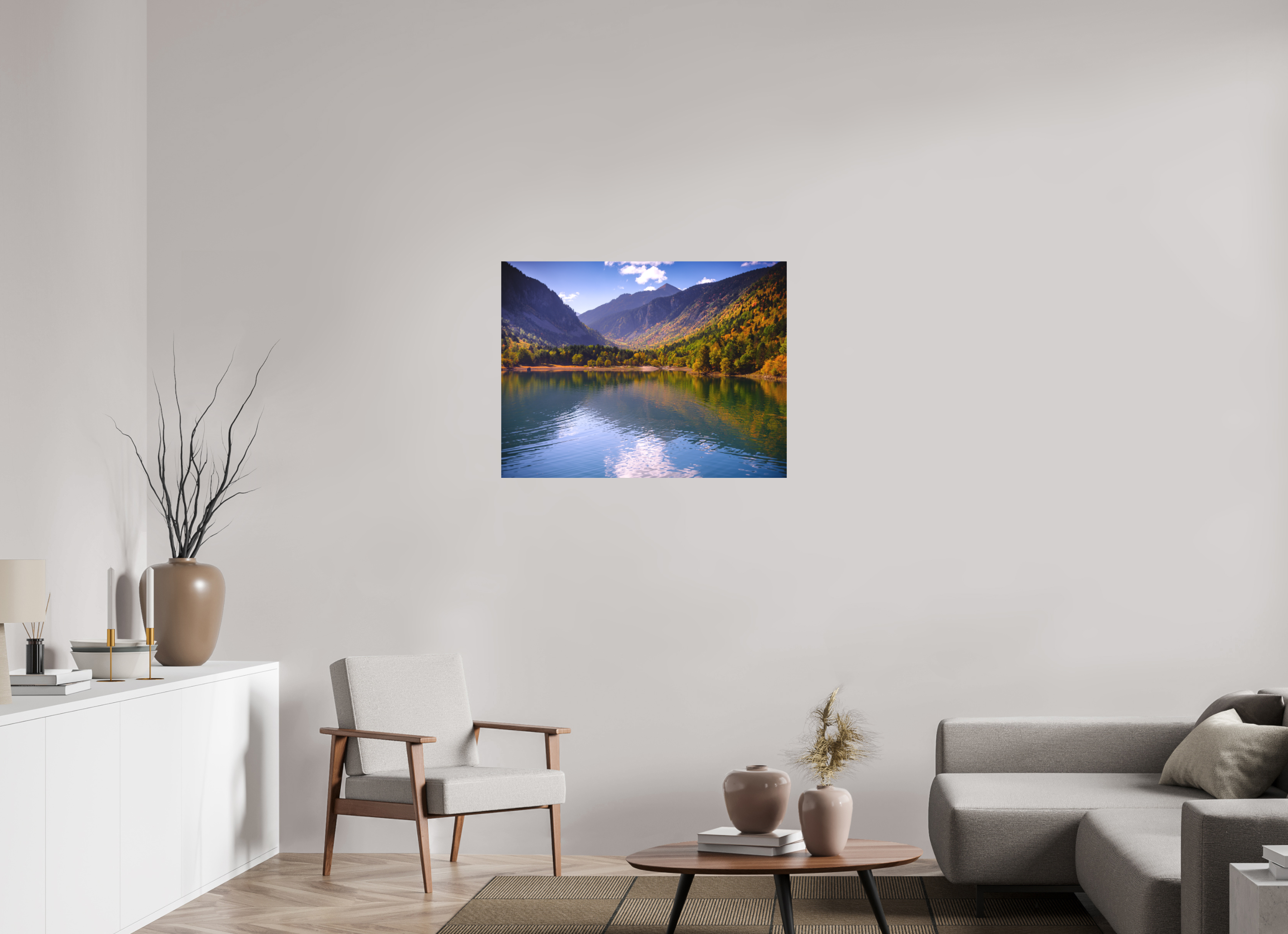 92,3 x 70 cm, Impression Fine Art sur support rigide - mat Lac et automne