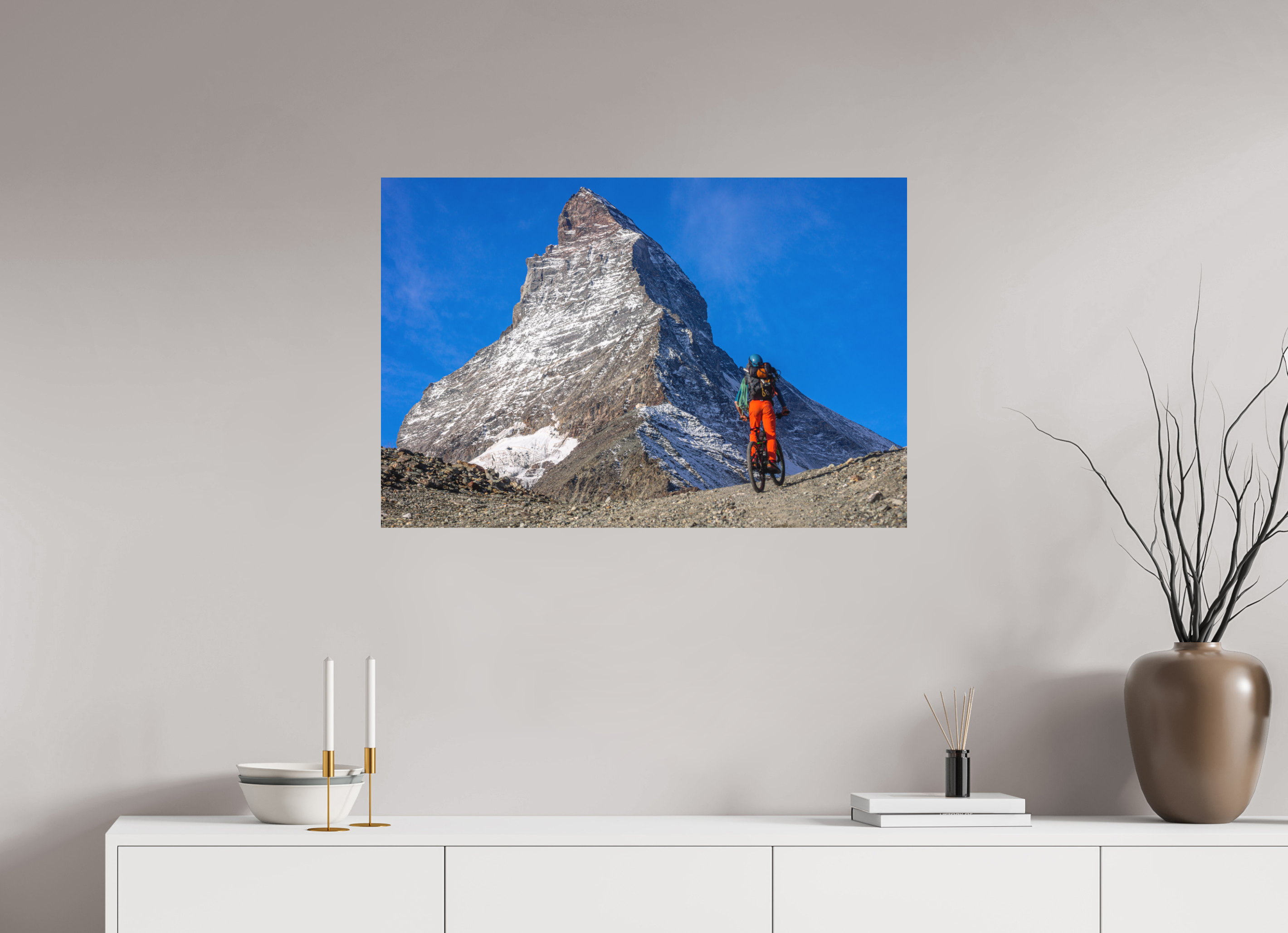 90 x 60 cm, Impression Fine Art sur support rigide - mat A l'assaut du Cervin