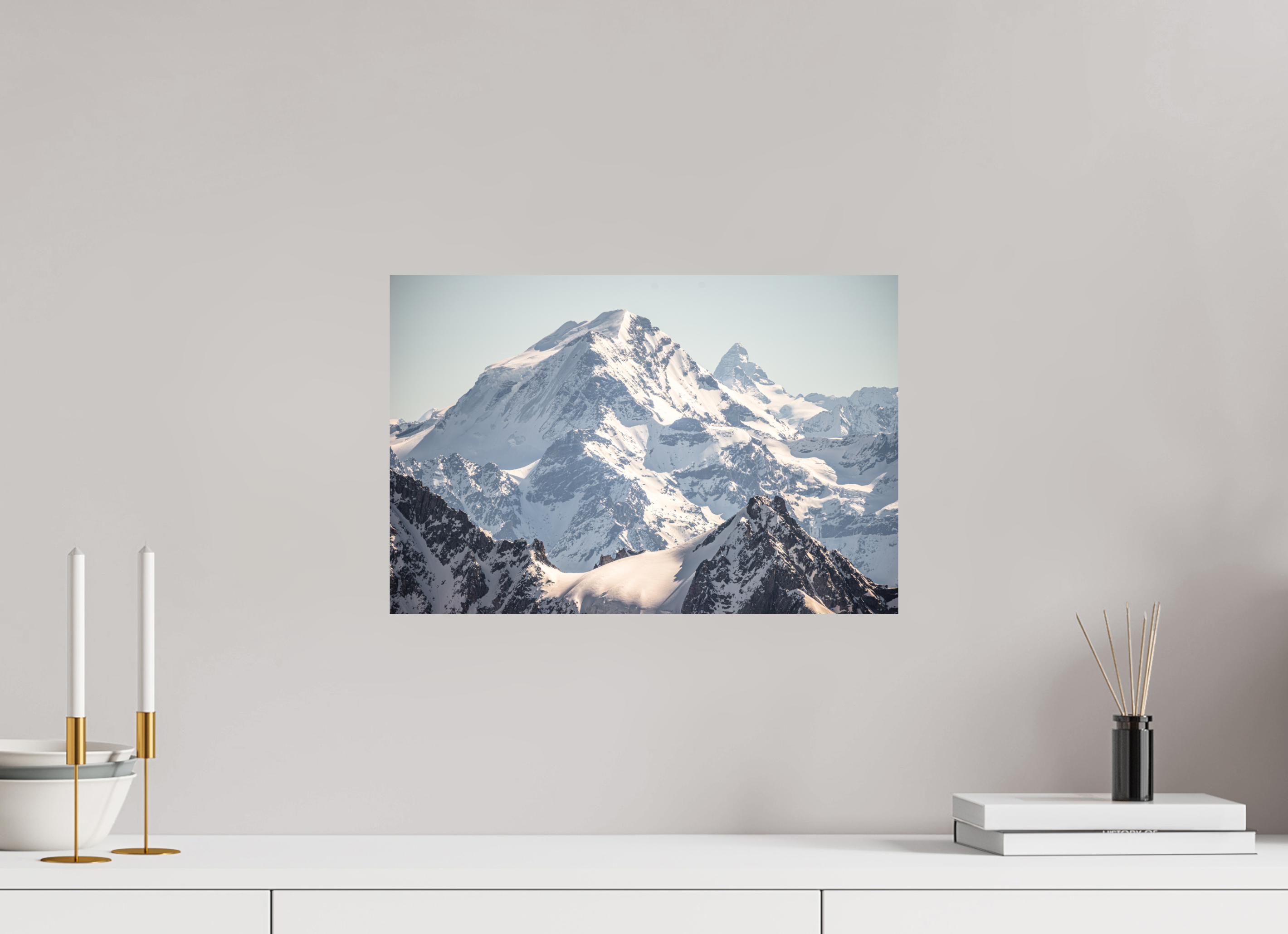 45 x 30 cm, Tirage photo - satiné Grand Combin et Cervin