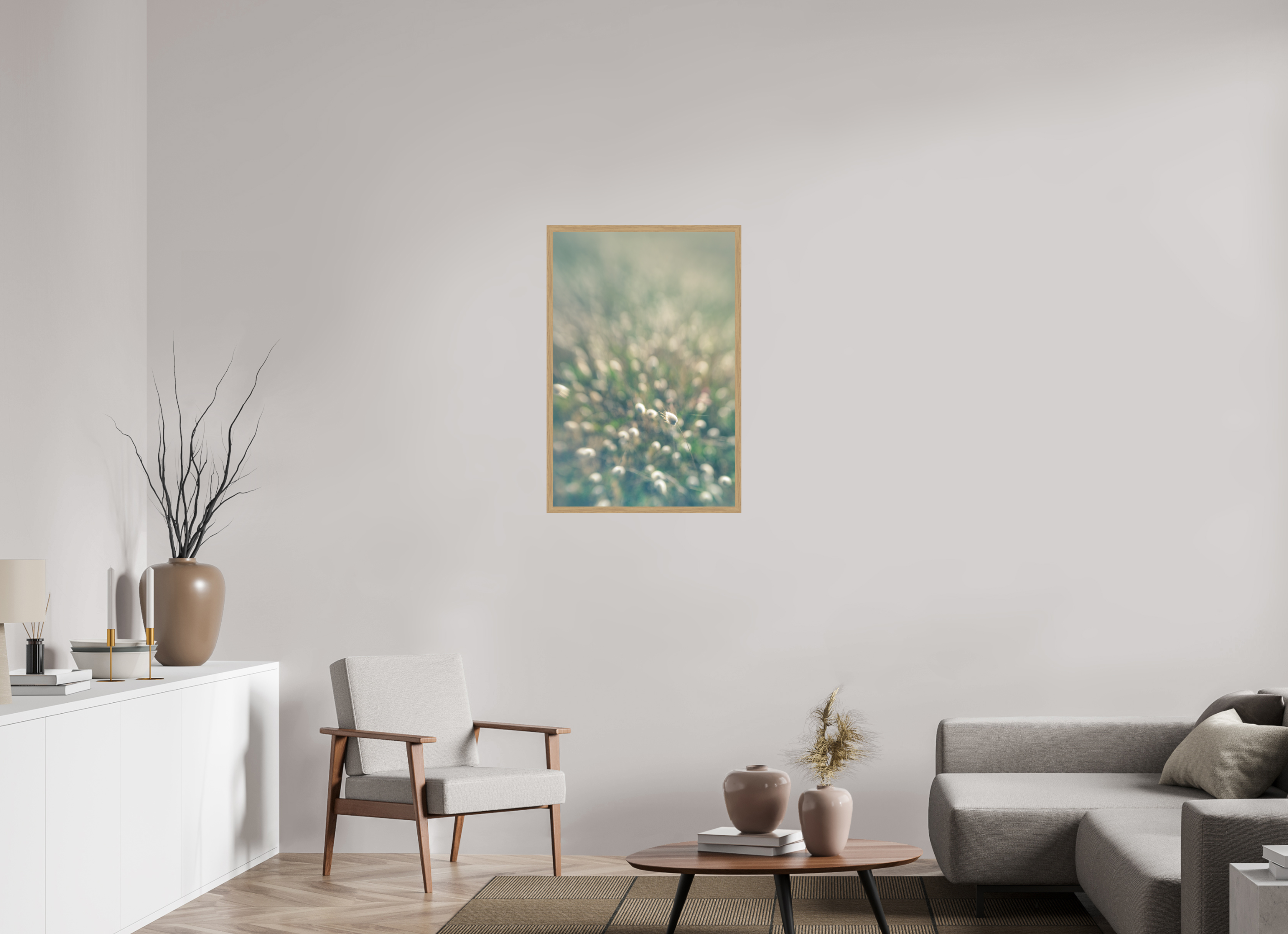 60 x 90 cm, Impression Fine Art encadrée en chêne naturel - mat mouton