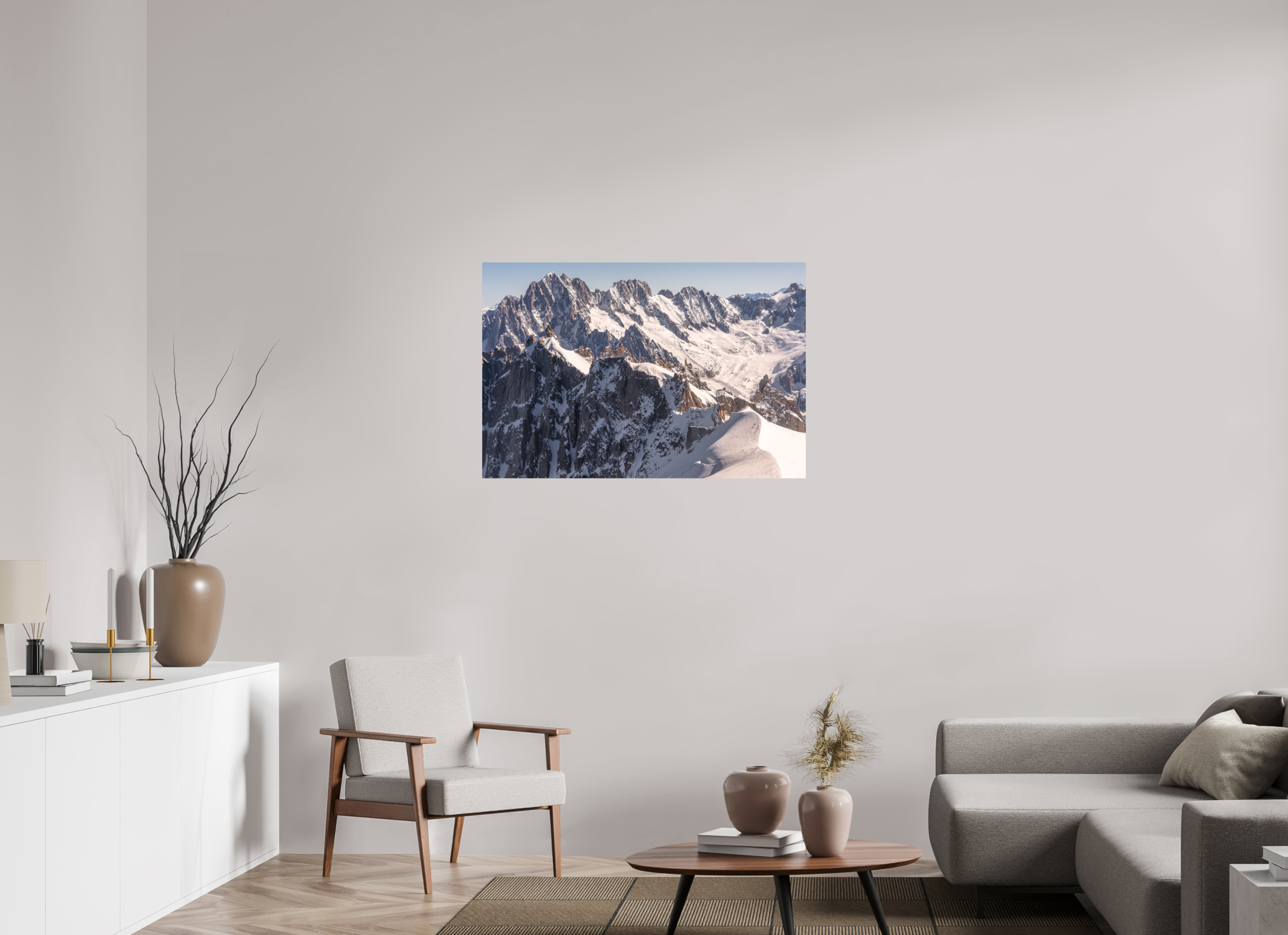 105 x 70 cm, Tirage photo - satiné Aiguille Verte, les Droites et les Courtes