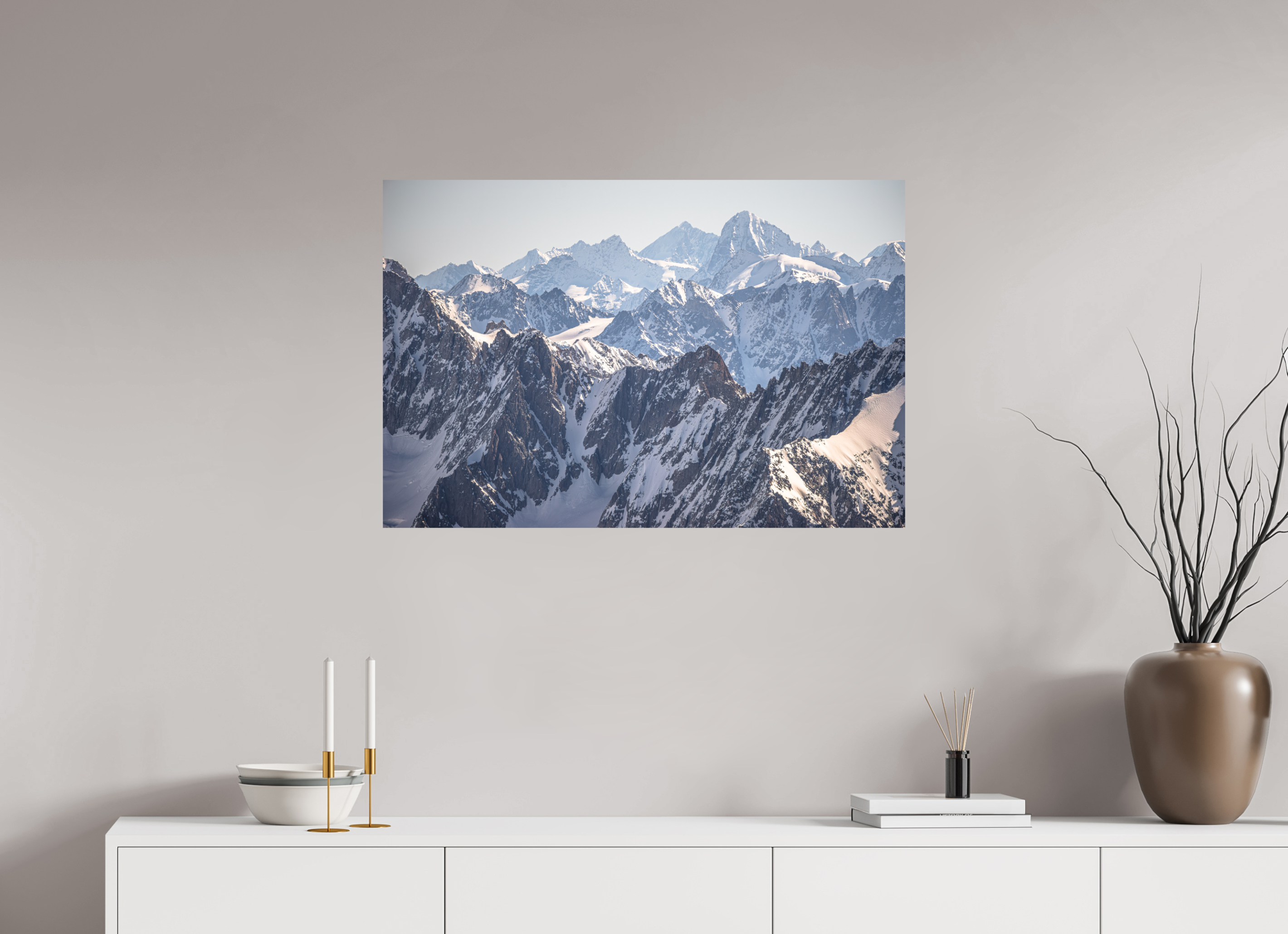 90 x 60 cm, Impression Fine Art - mat Dom des Mischabels et Dent Blanche