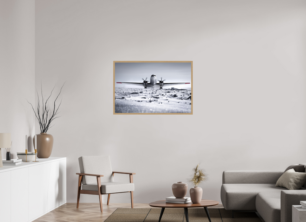 105 x 70 cm, Impression Fine Art encadrée en chêne naturel - mat Paré pour l'Aventure