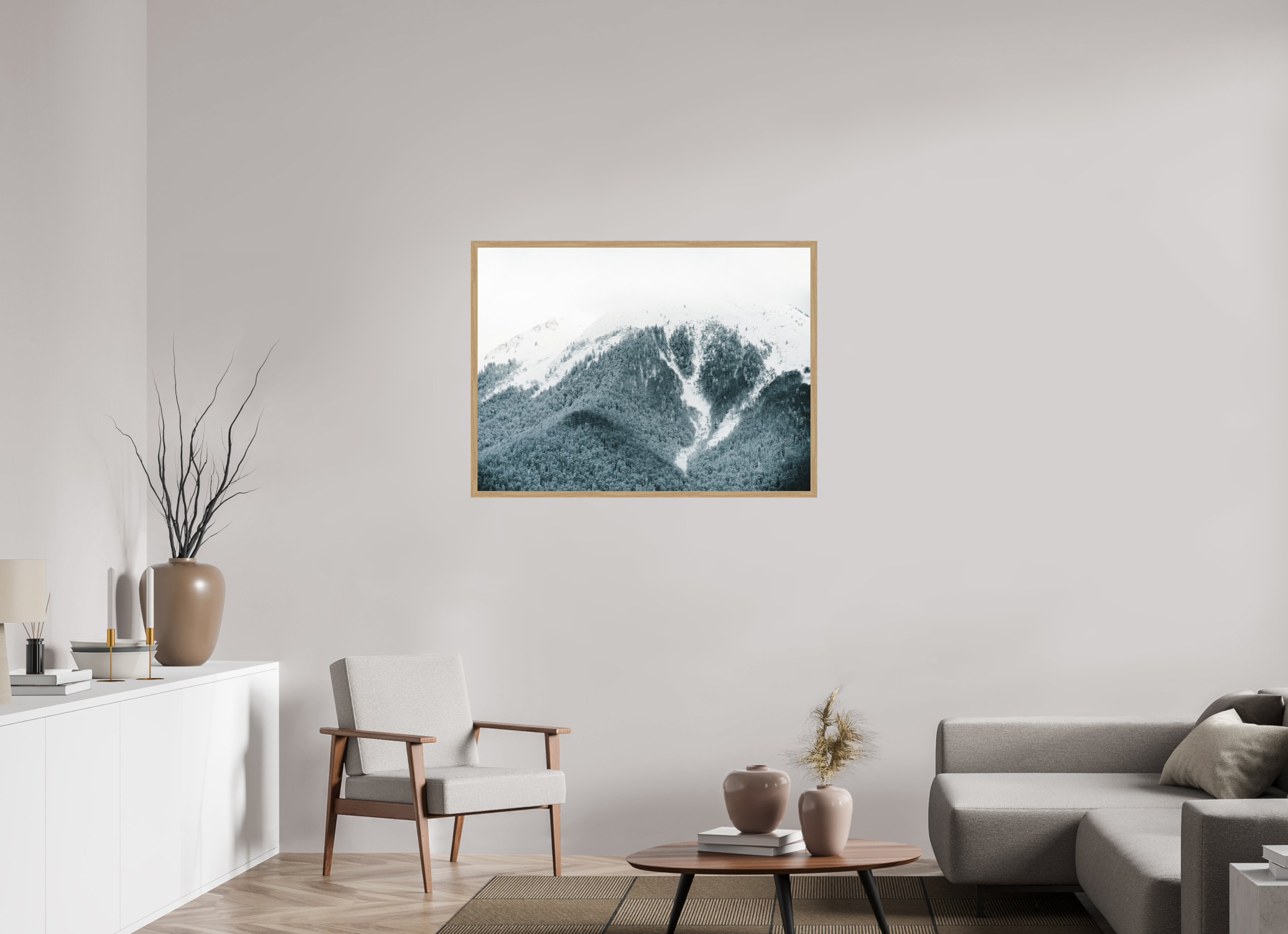 108,8 x 80 cm, Impression Fine Art encadrée en chêne naturel - mat Le Cagire