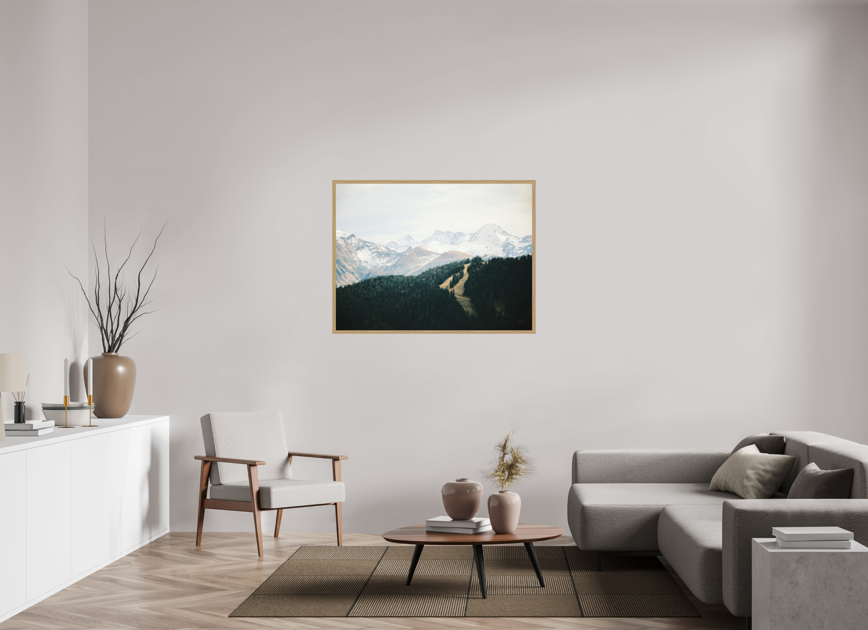 120 x 90 cm, Impression Fine Art encadrée en chêne naturel - mat Mourtis & Crabère