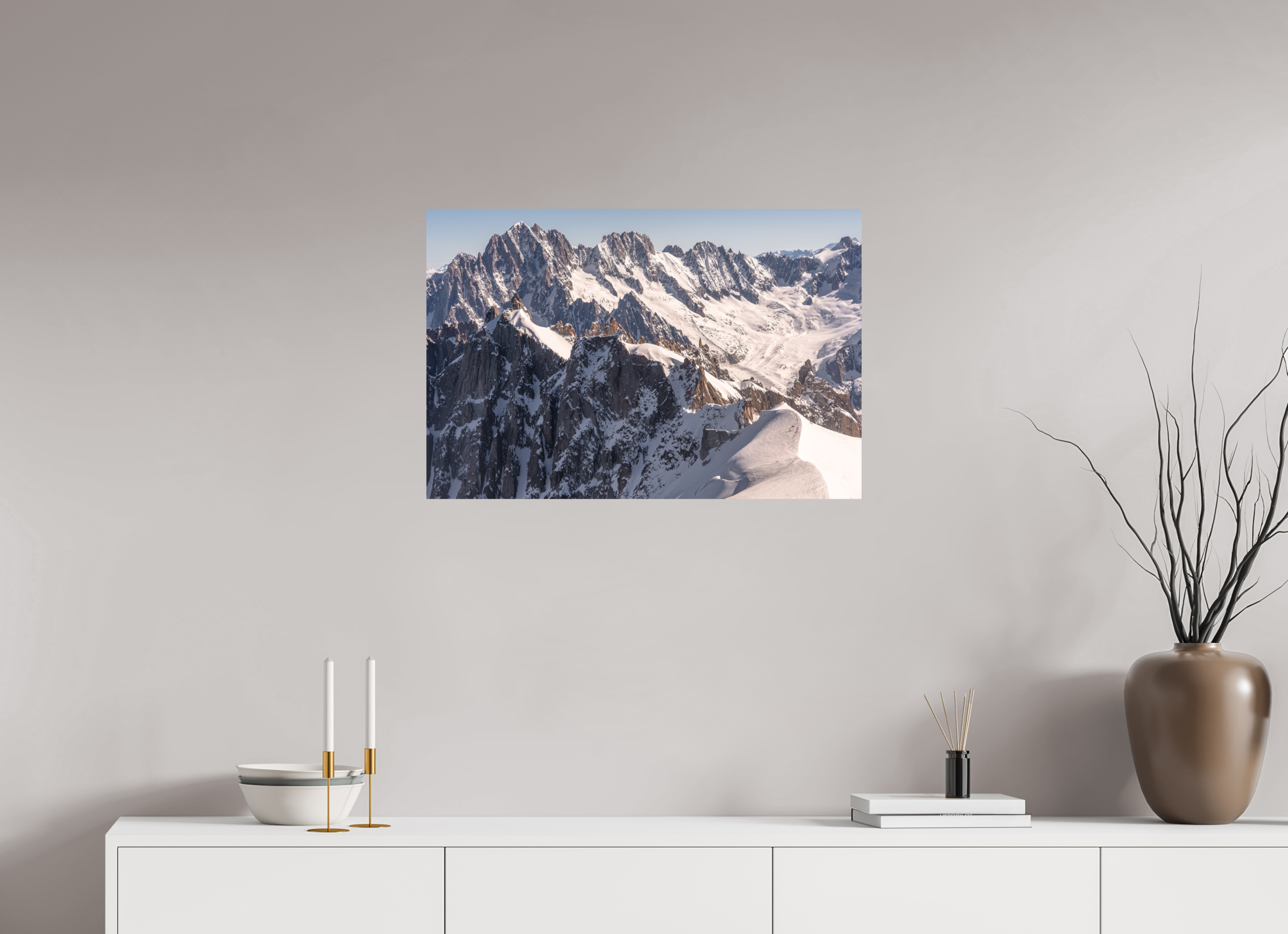 75 x 50 cm, Tirage photo - satiné Aiguille Verte, les Droites et les Courtes