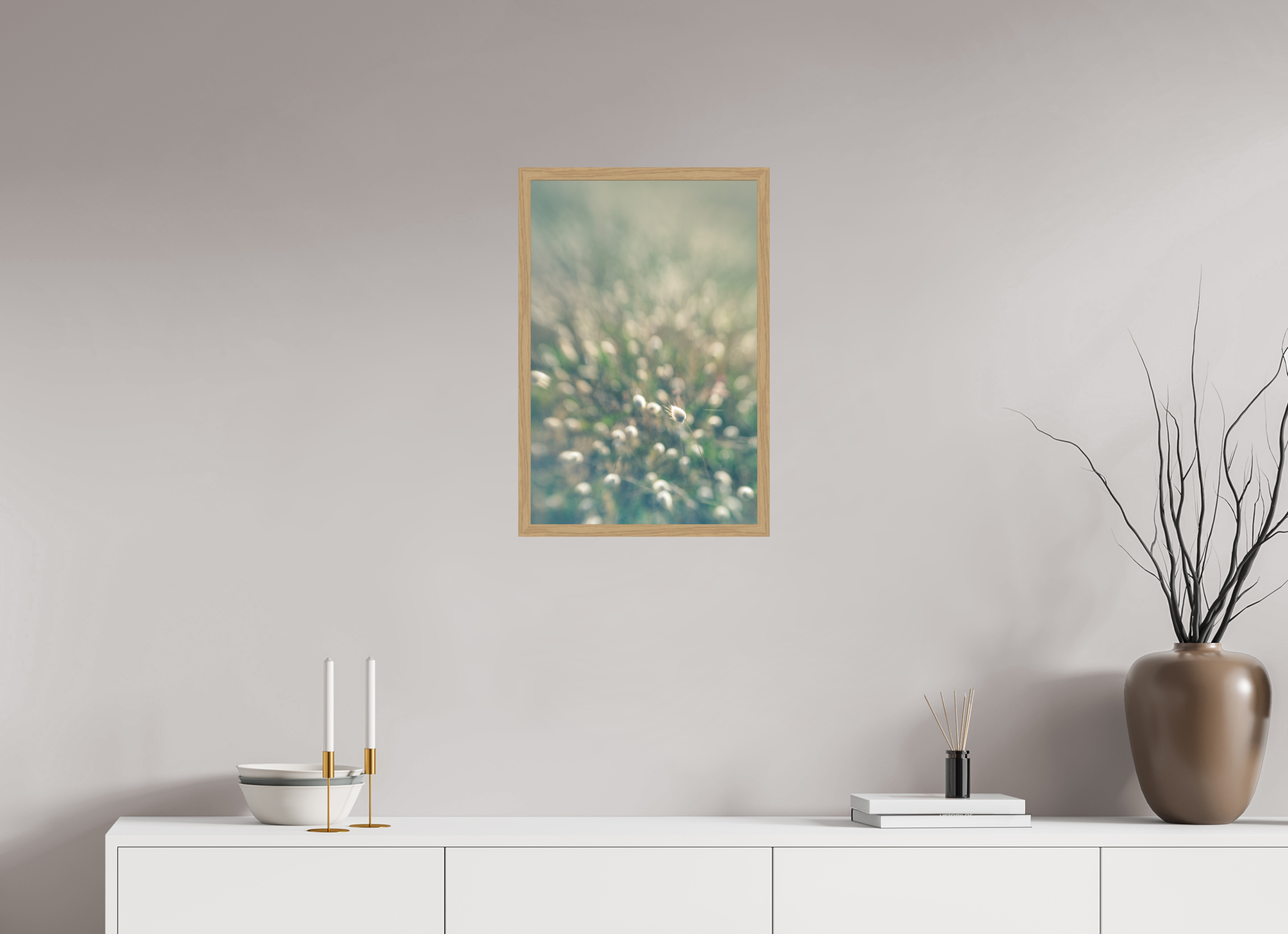 40 x 60 cm, Impression Fine Art encadrée en chêne naturel - mat mouton
