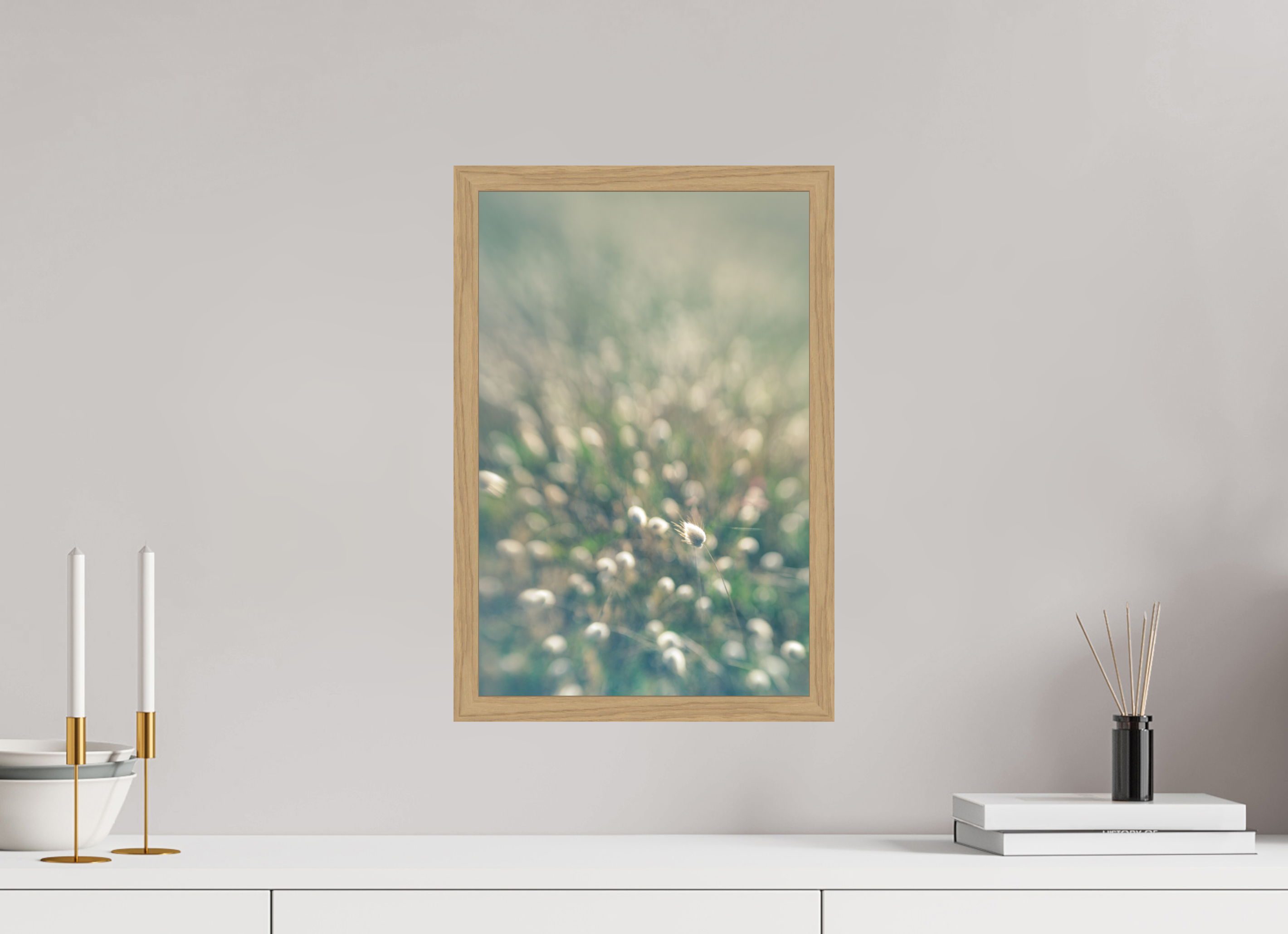 30 x 45 cm, Impression Fine Art encadrée en chêne naturel - mat mouton