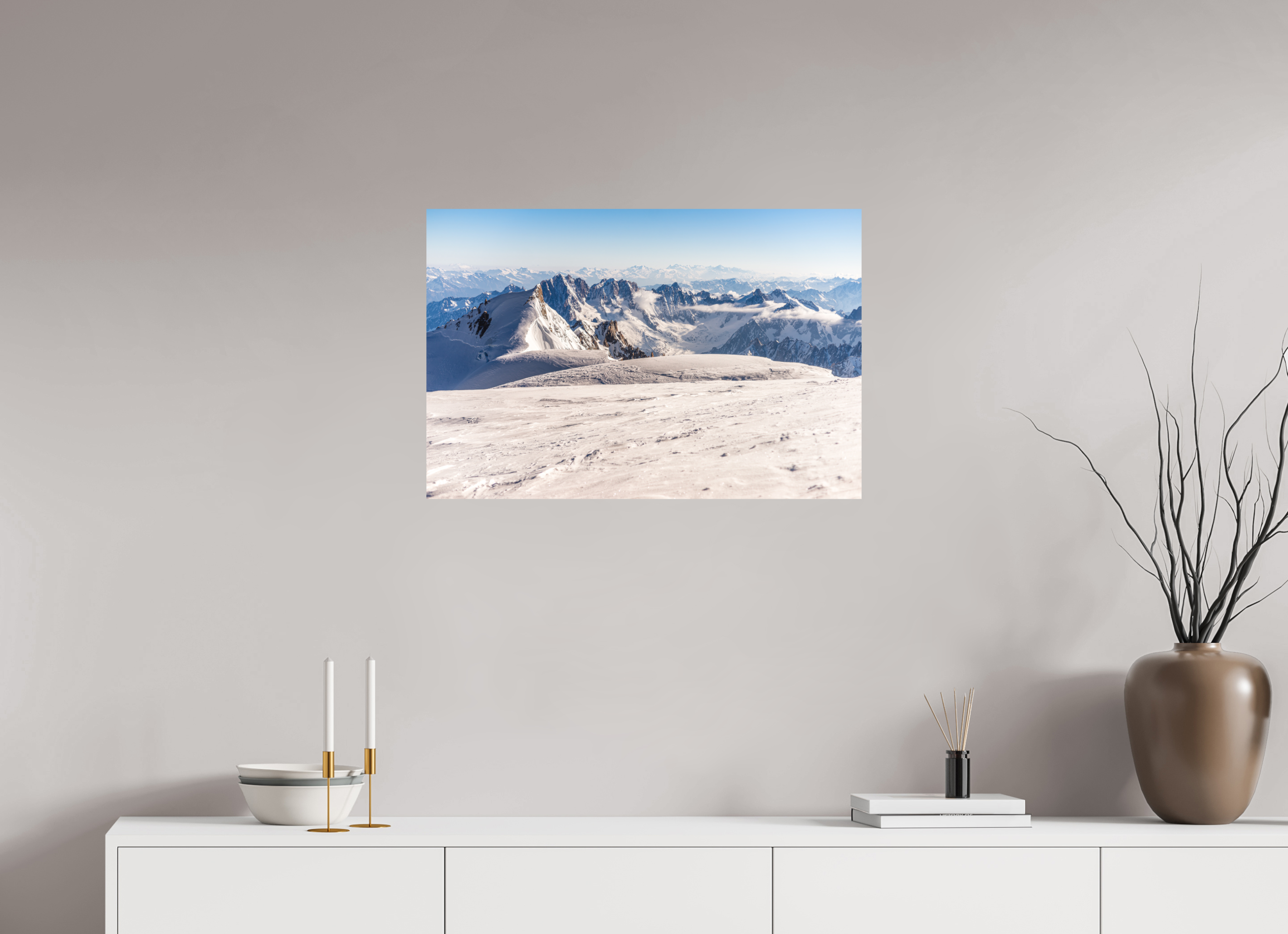 75 x 50 cm, Tirage photo - satiné La vue depuis le sommet du Mont Blanc