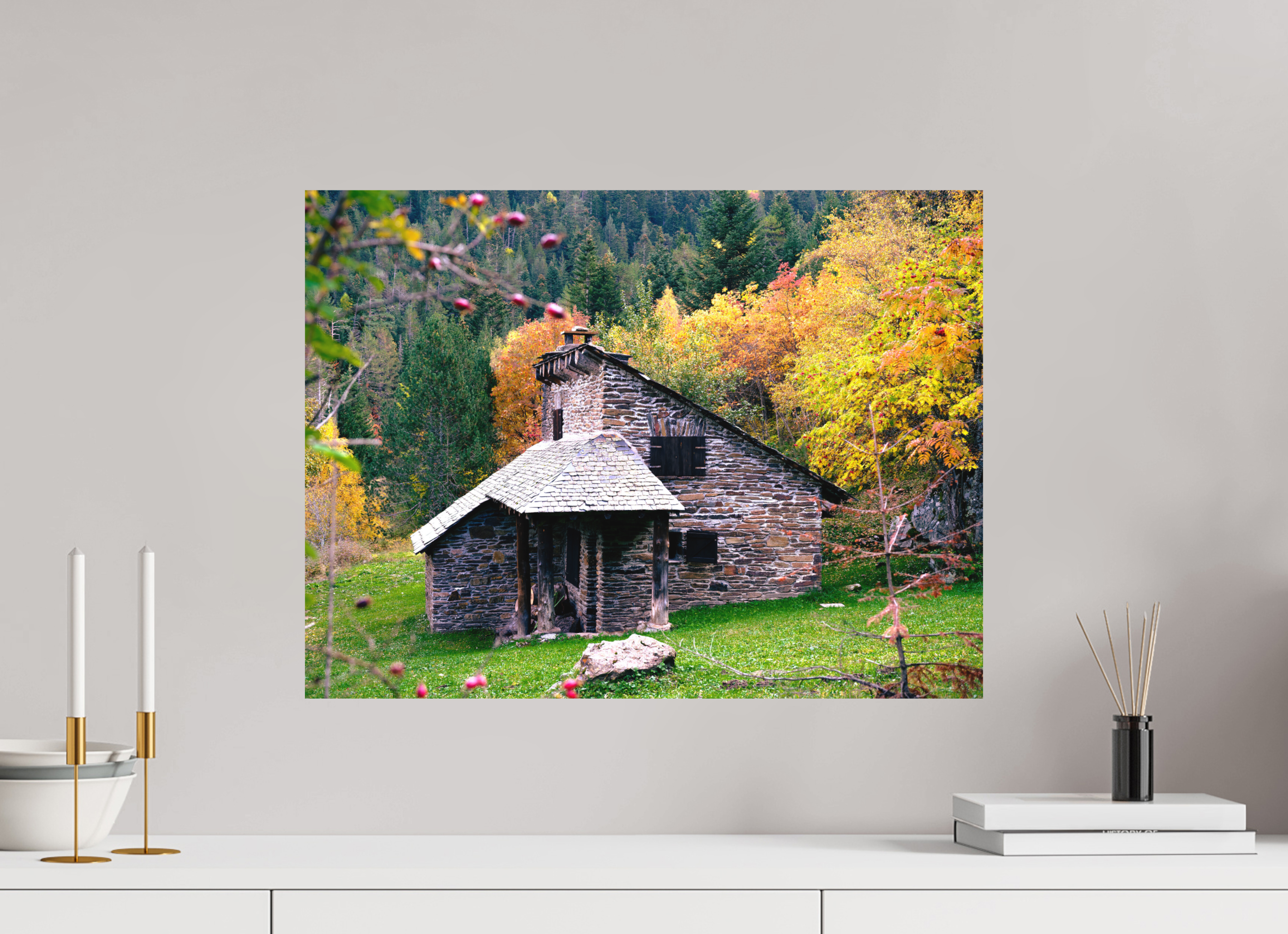 60 x 45 cm, Tirage photo - satiné Une petite maison dans la prairie