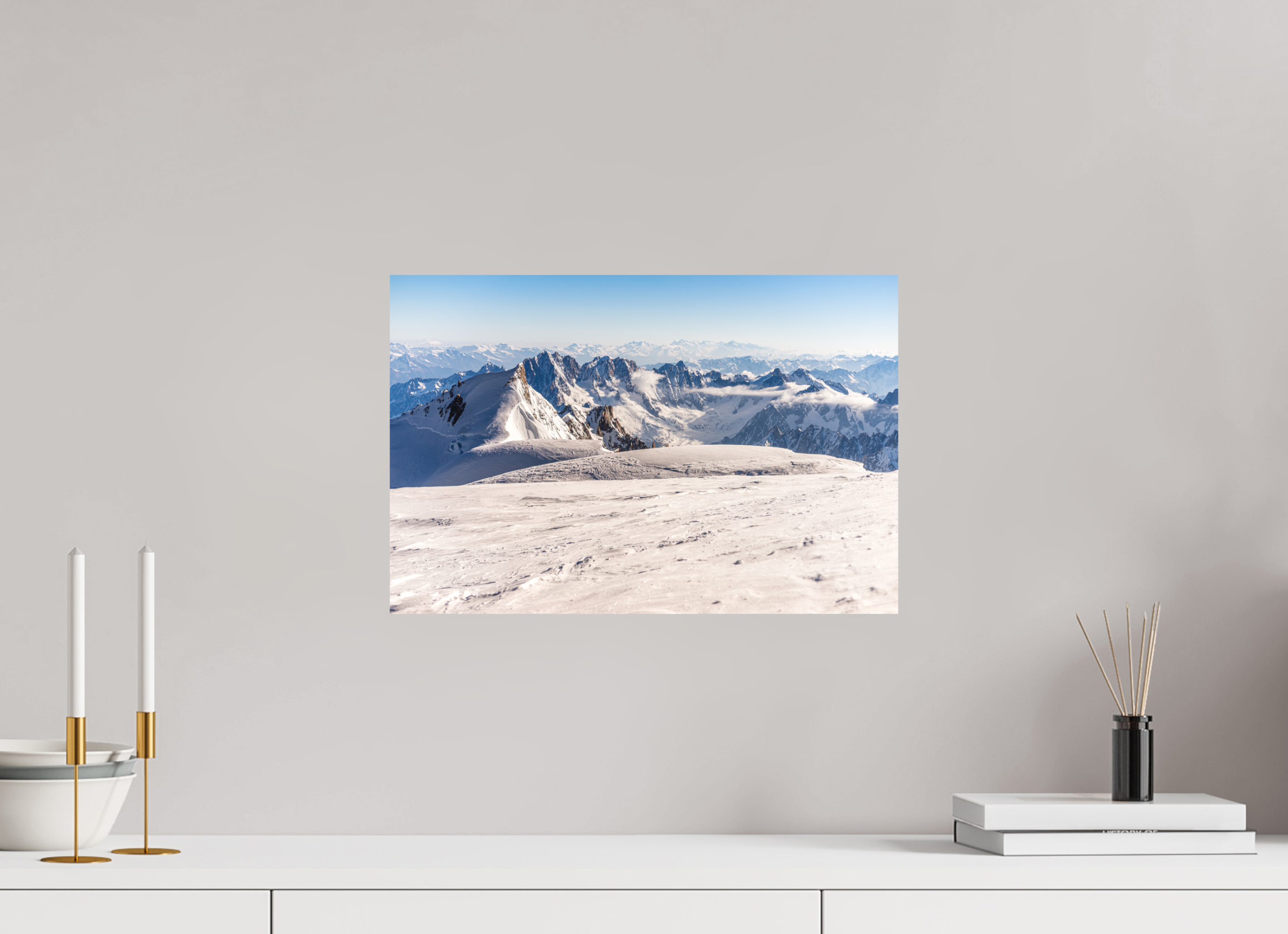 45 x 30 cm, Tirage photo - satiné La vue depuis le sommet du Mont Blanc