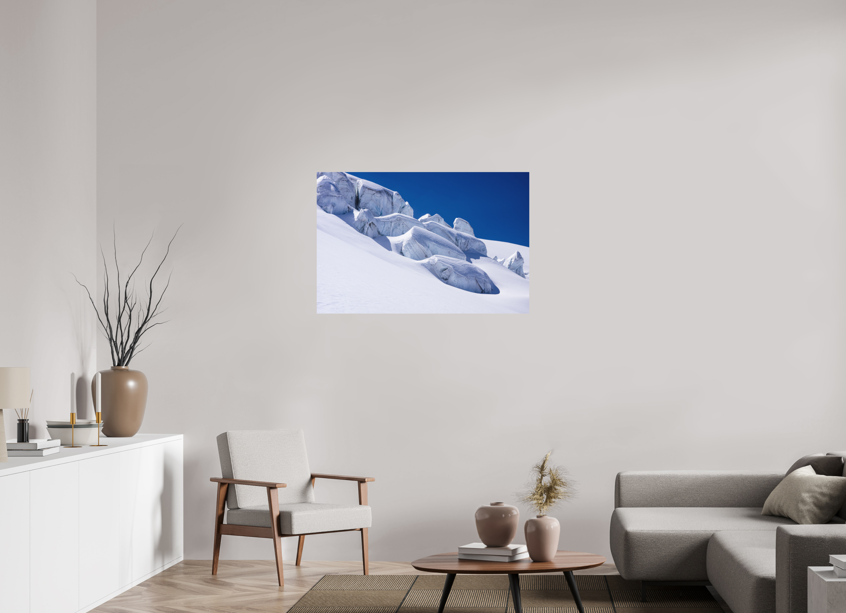 105 x 70 cm, Tirage photo - satiné Séracs du glacier de la Dent Blanche