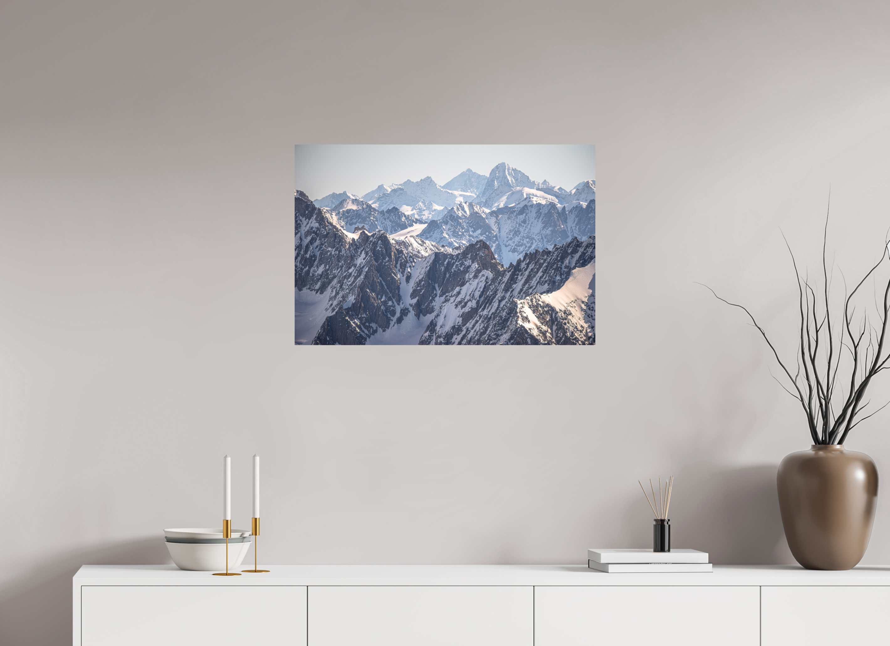 75 x 50 cm, Impression Fine Art - mat Dom des Mischabels et Dent Blanche