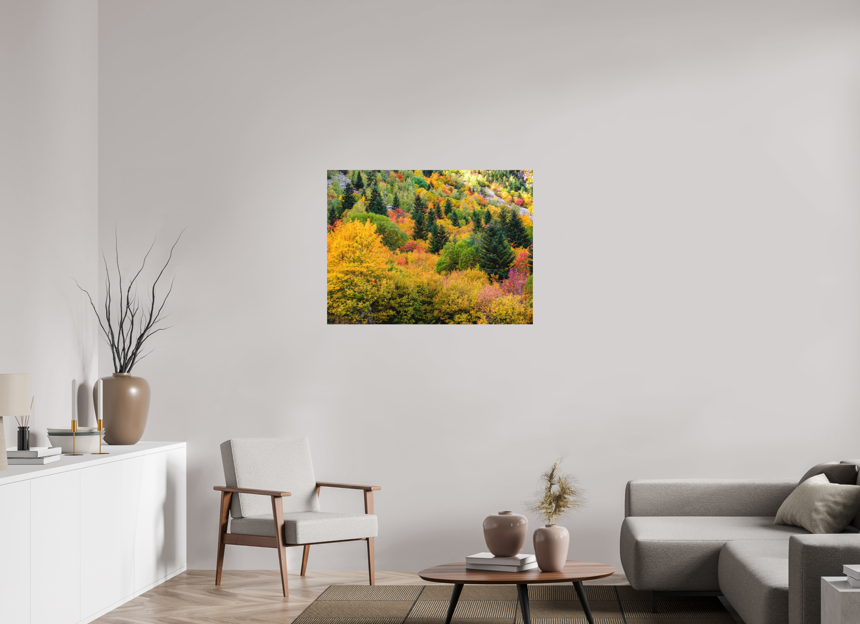 100 x 75 cm, Impression Fine Art - mat Forêt de couleurs