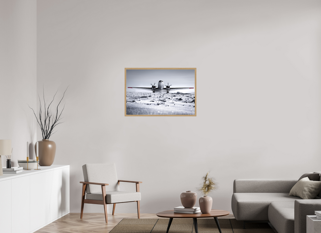 90 x 60 cm, Impression Fine Art encadrée en chêne naturel - mat Paré pour l'Aventure