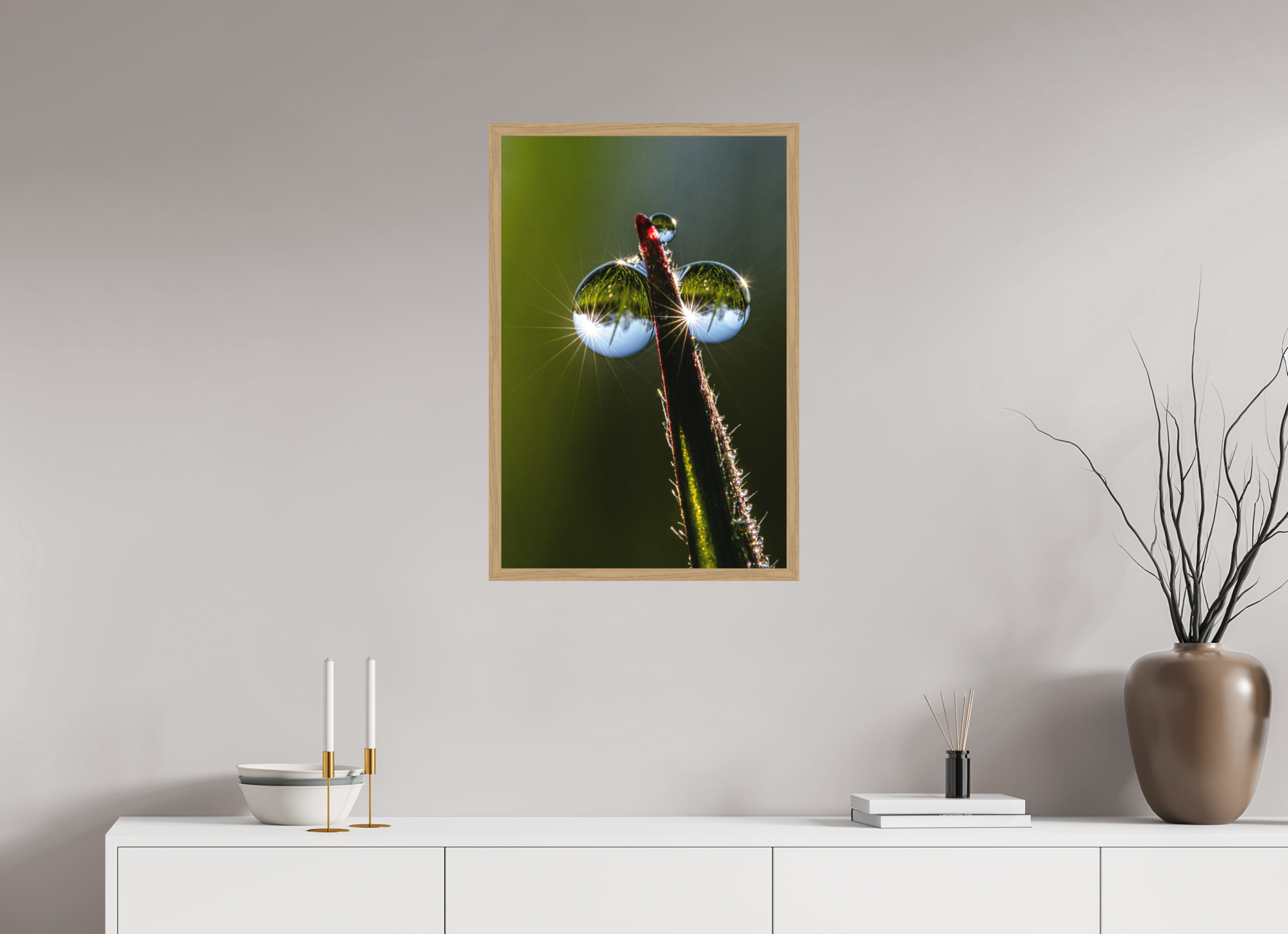50 x 75 cm, Impression Fine Art encadrée en chêne naturel - mat eclatant